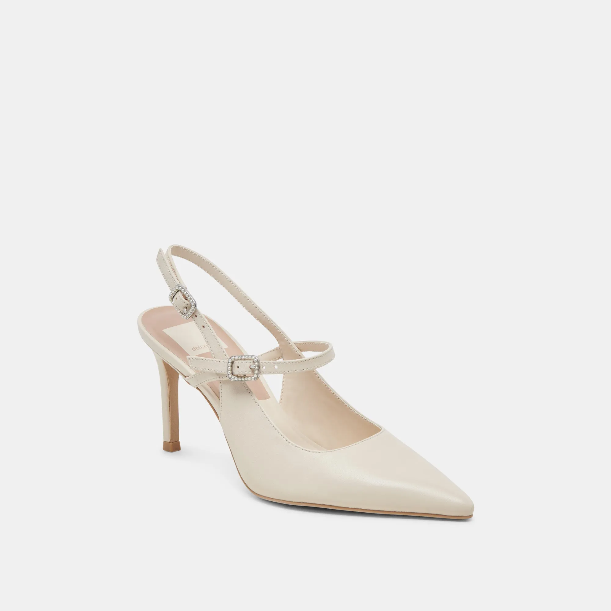 KELLEN HEELS IVORY LEATHER Lightweight Design