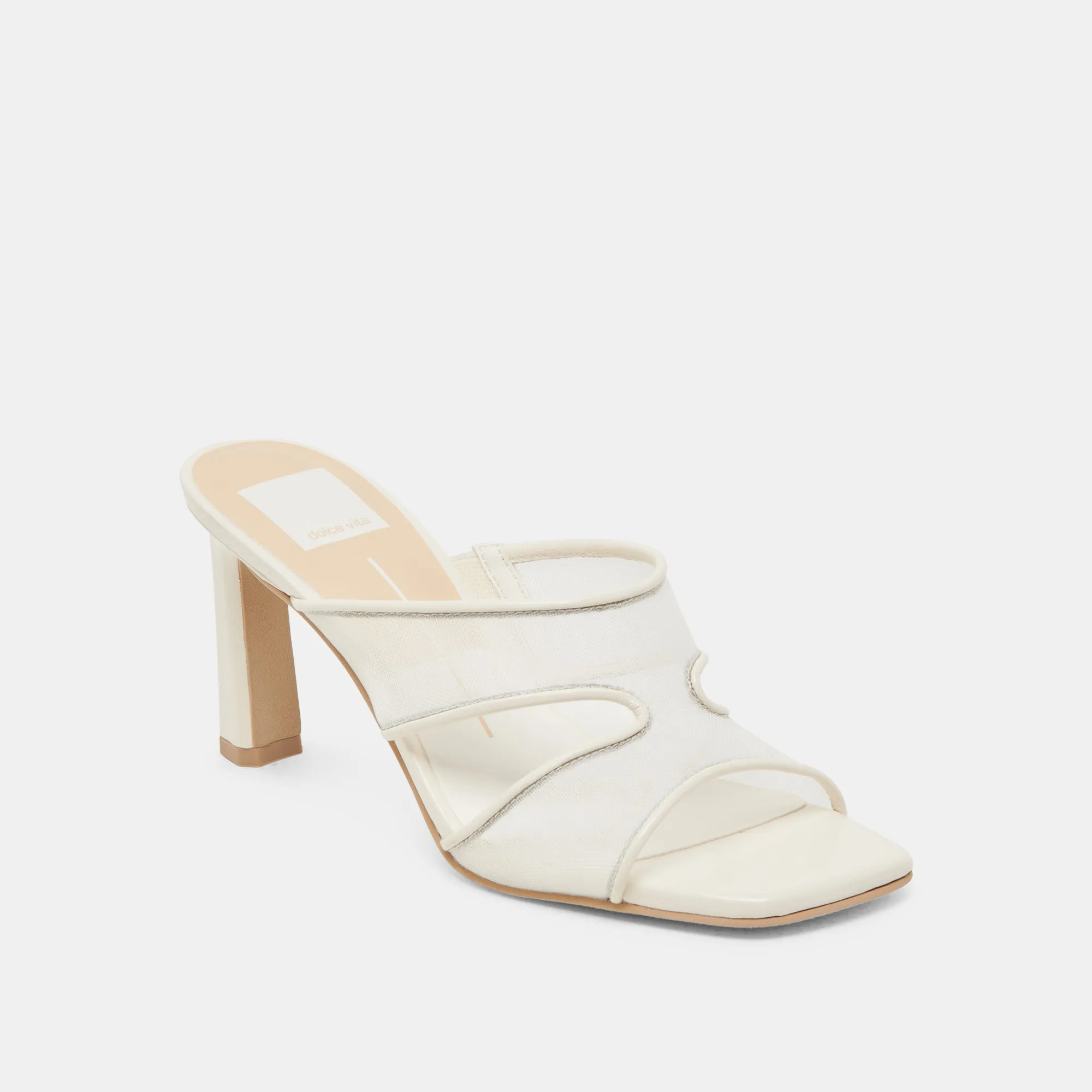 Wide Fit Heels GITEL HEELS OFF WHITE MESH
