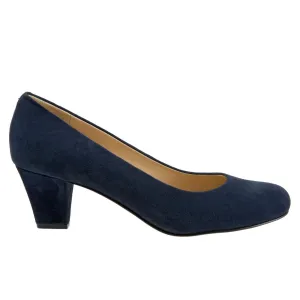 Trotters Penelope T1355-405 Womens Blue Narrow Leather Pumps Heels Shoes Breathable