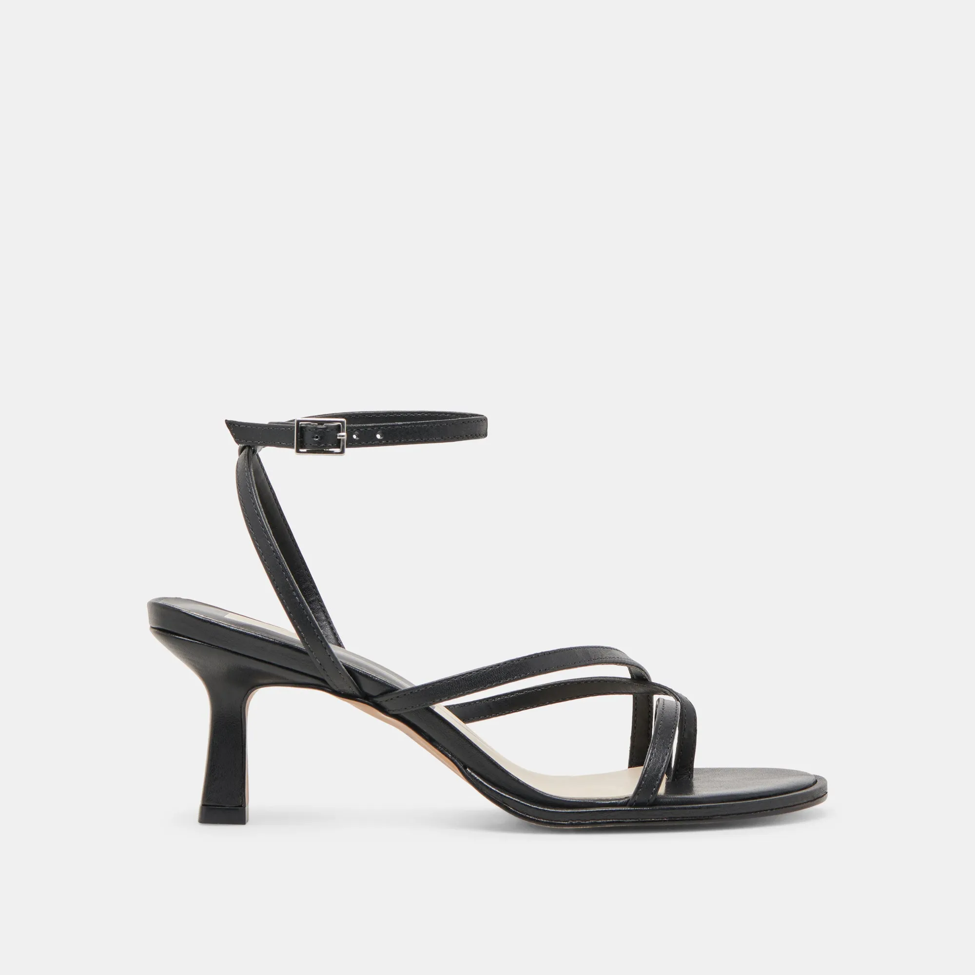 Nude Heels Metallic Heels MORAH WIDE HEELS BLACK LEATHER