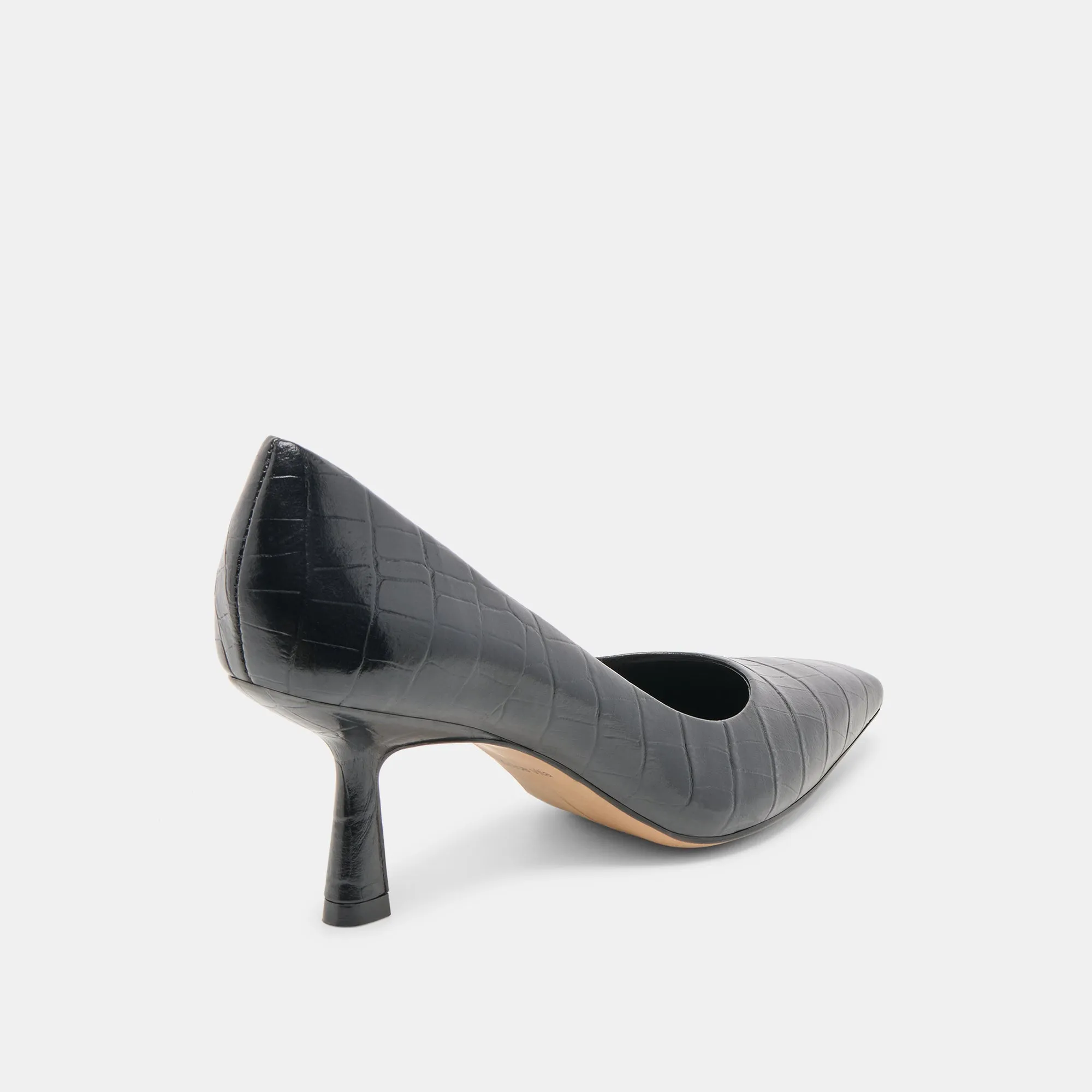 BRIONA HEELS NOIR CROCO EMBOSSED LEATHER Breathable Design