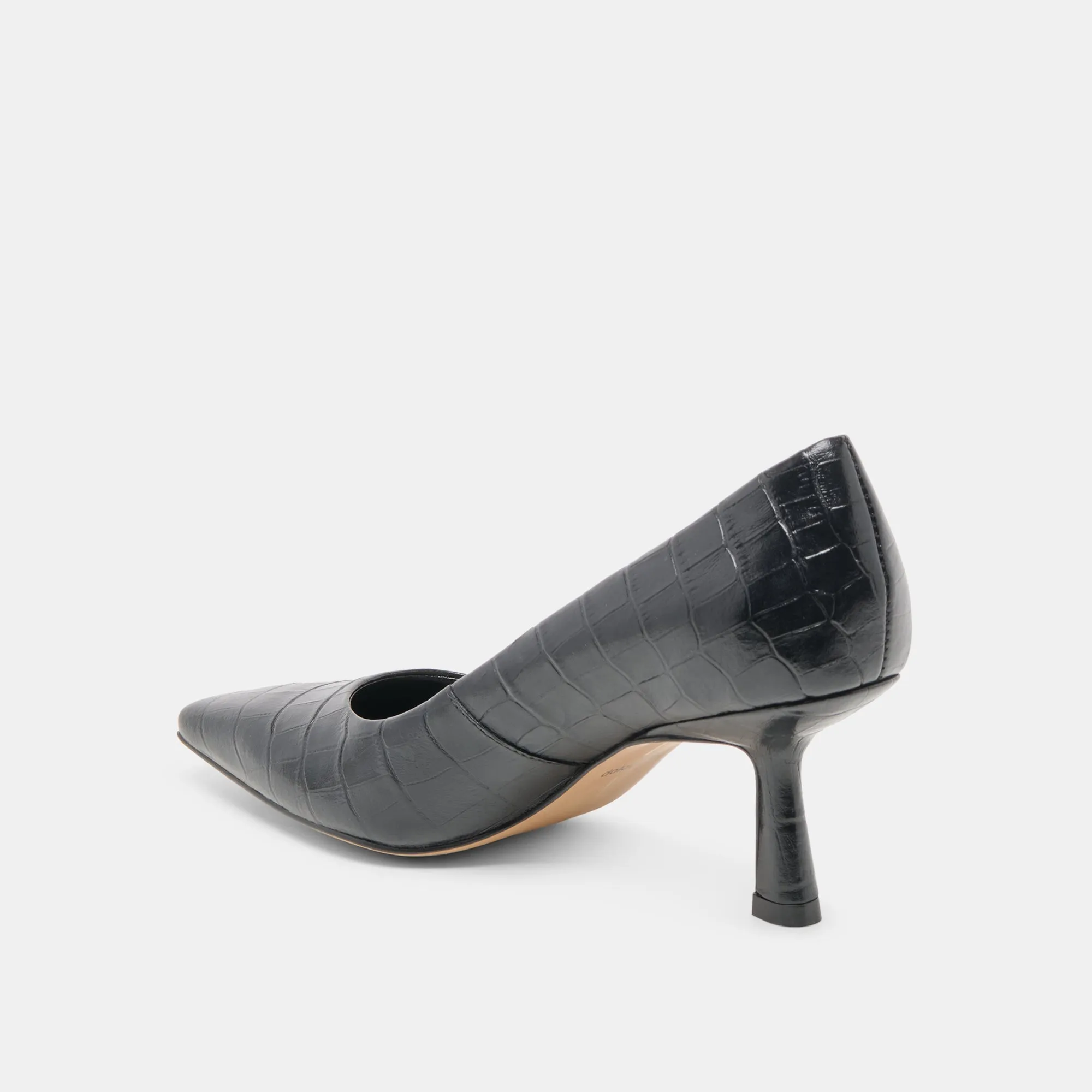 BRIONA HEELS NOIR CROCO EMBOSSED LEATHER Sexy High Heels