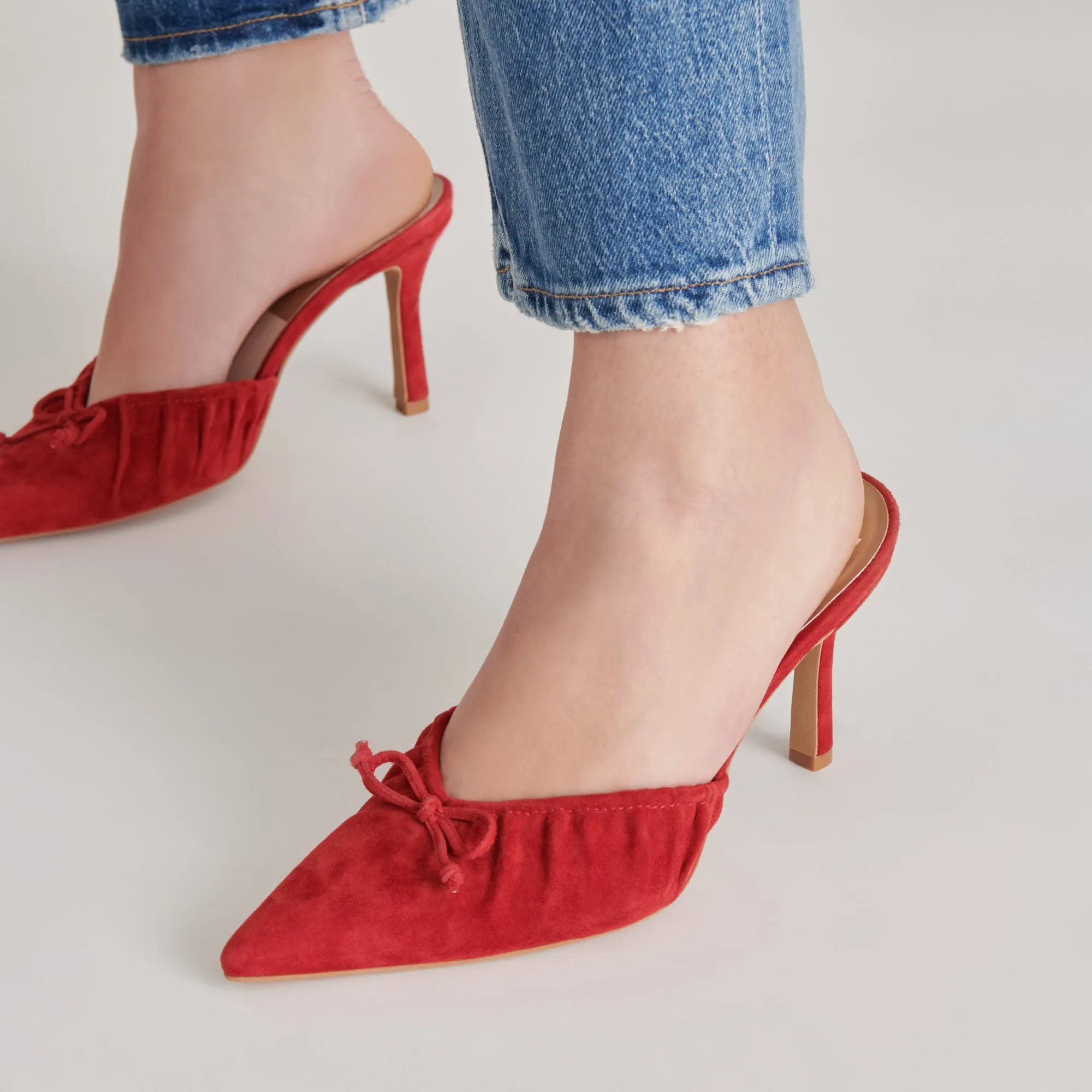 KAIRI HEELS CRIMSON SUEDE Comfort Padding