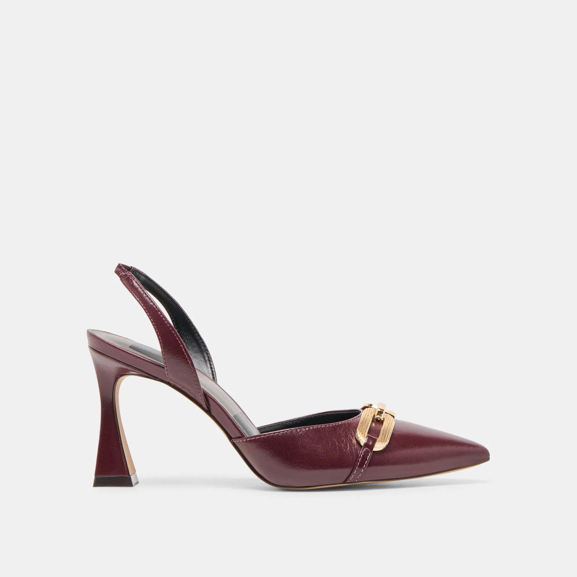 Reinforced toe MALIK HEELS CRANBERRY CRINKLE PATENT