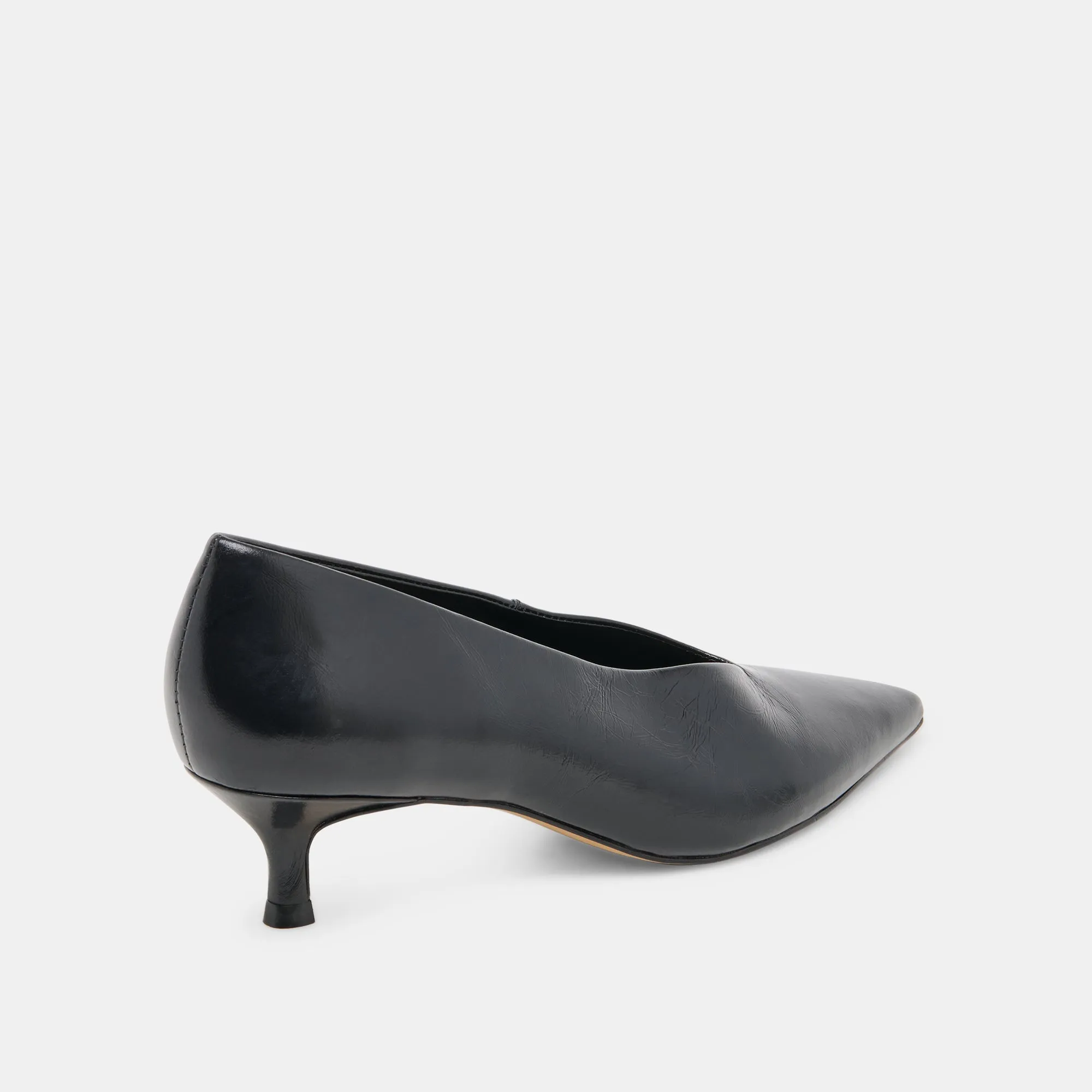 Customizable Peep Toe Booties ALWYN HEELS MIDNIGHT CRINKLE PATENT