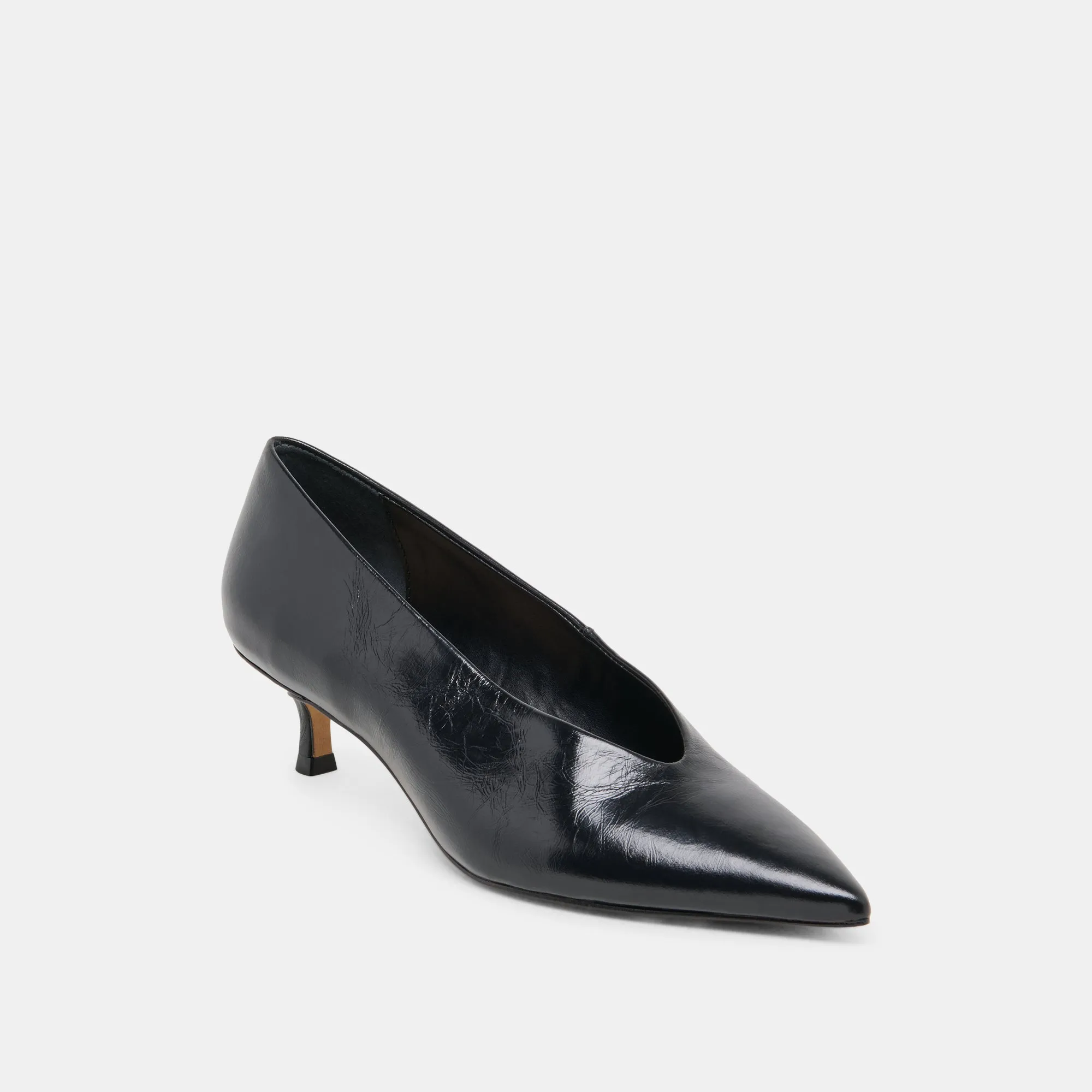 Glittery Pumps ALWYN HEELS MIDNIGHT CRINKLE PATENT