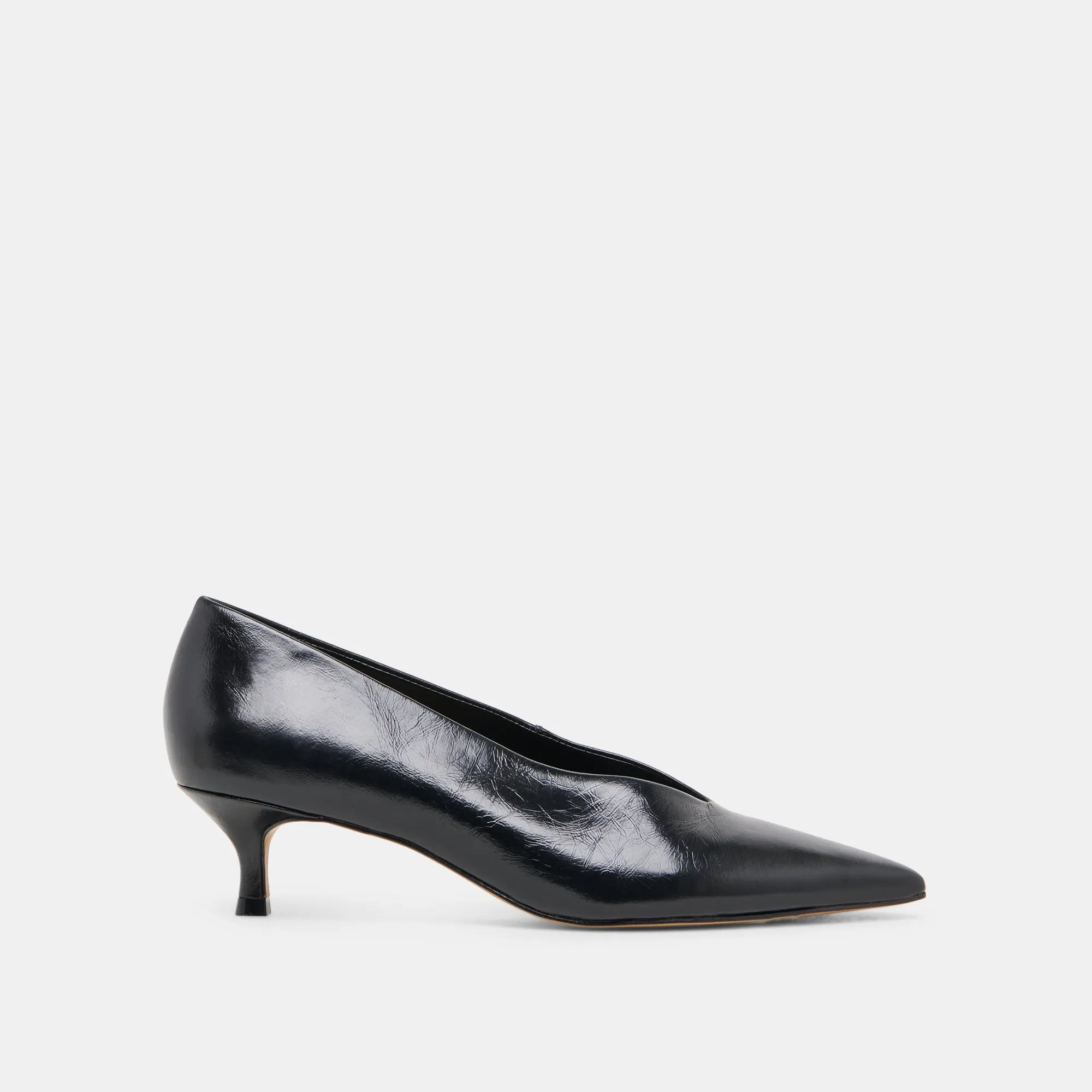 Classic Design High Top Style ALWYN HEELS MIDNIGHT CRINKLE PATENT