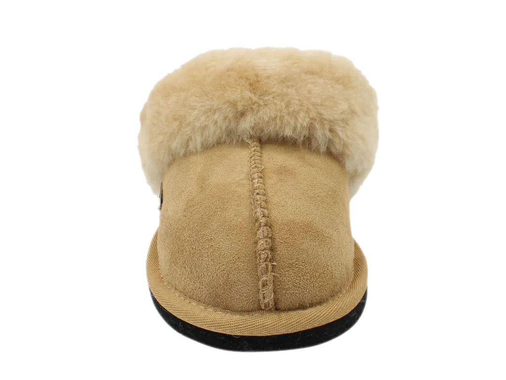 Haflinger Sheepskin Slippers North Star Beige water proof Satin Glow