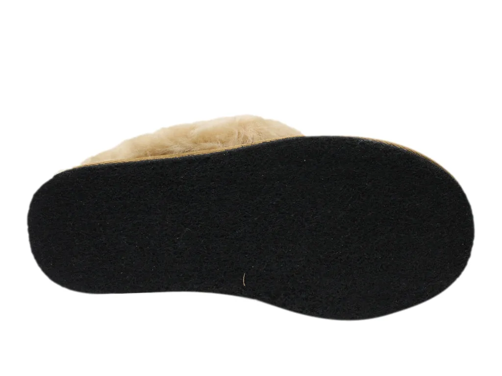 Haflinger Sheepskin Slippers North Star Beige Stable base Fantasy Path