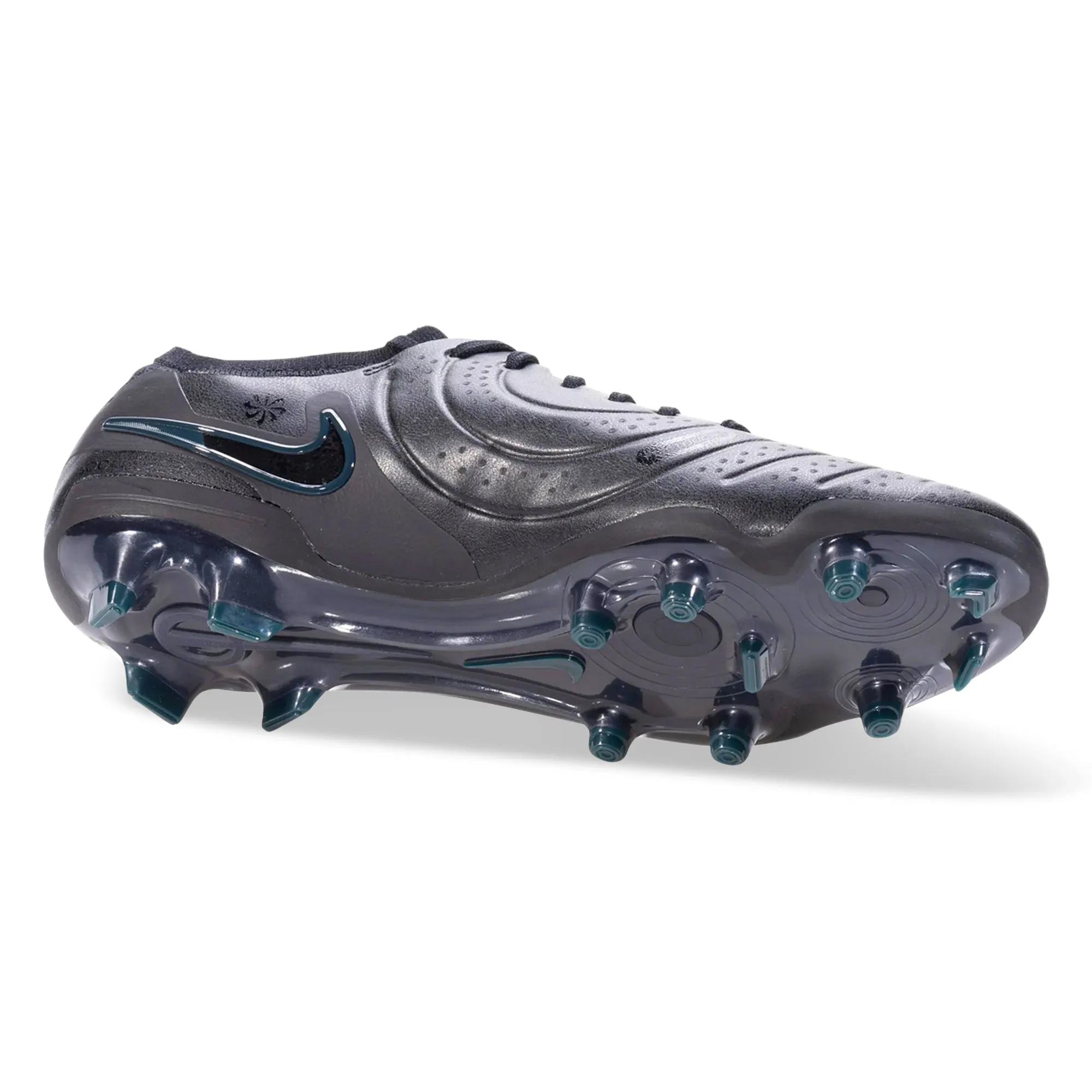 Stamina Run Dry Play Nike Legend 10 Elite FG Soccer Cleats (Black/Deep Jungle)