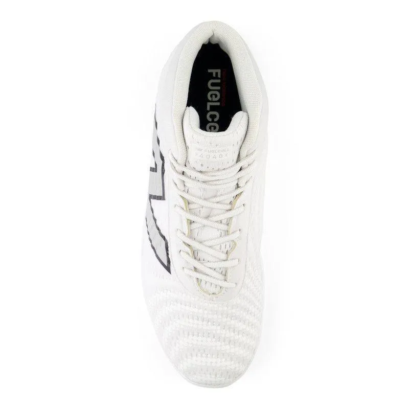 New Balance Men's FuelCell 4040 V7 Mid-Molded Baseball Cleats - White / Raincloud - PM4040W7 Mobility Focused