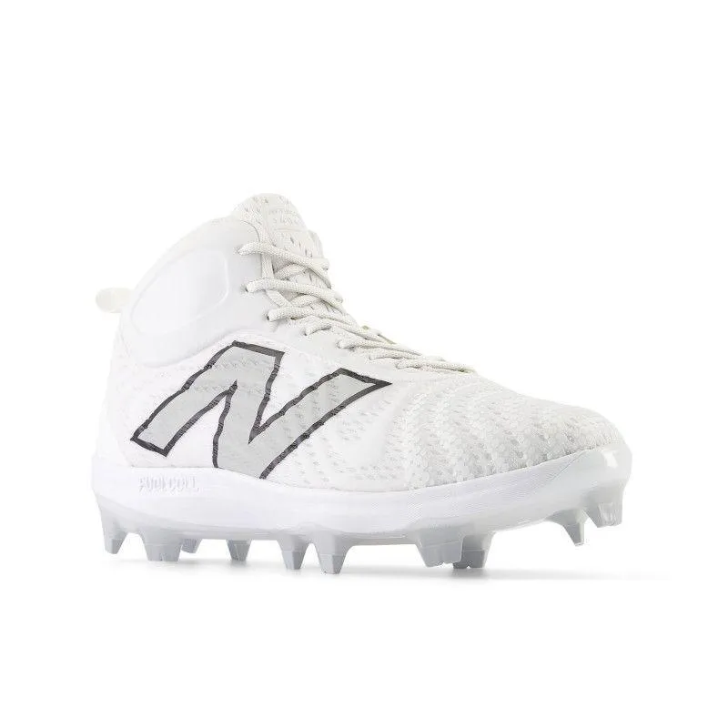 Step Forward New Balance Men's FuelCell 4040 V7 Mid-Molded Baseball Cleats - White / Raincloud - PM4040W7