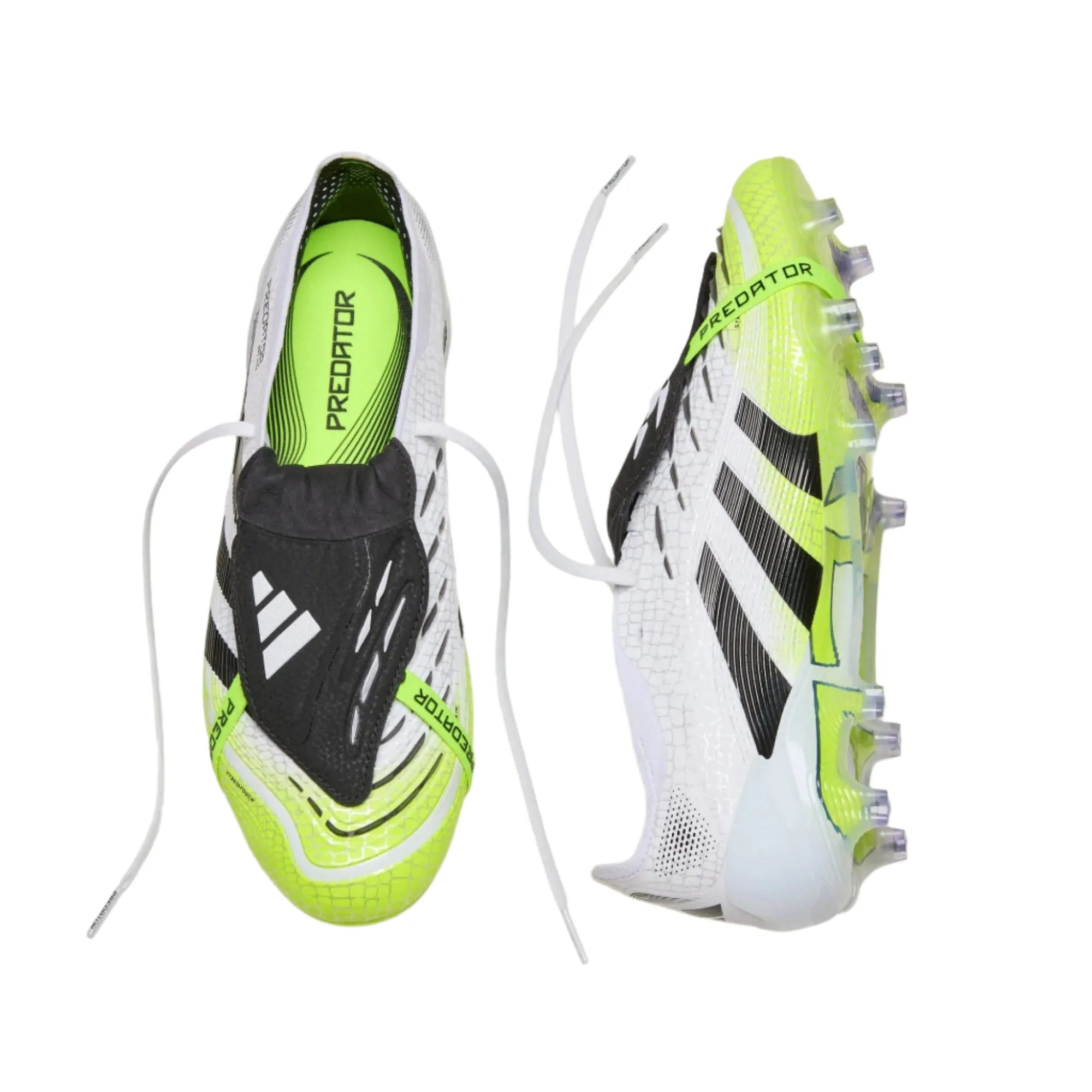 Extra Cushion adidas Predator Elite Firm Ground Soccer Cleats (White/Black/Lucid Lemon)
