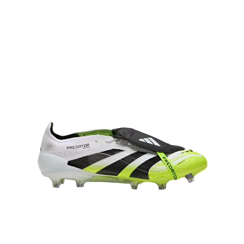adidas Predator Elite Firm Ground Soccer Cleats (White/Black/Lucid Lemon) Toe Protection