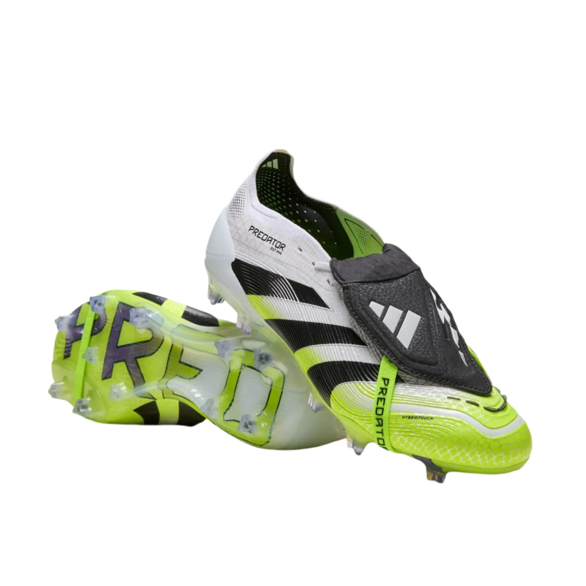 adidas Predator Elite Firm Ground Soccer Cleats (White/Black/Lucid Lemon) Breath Zone