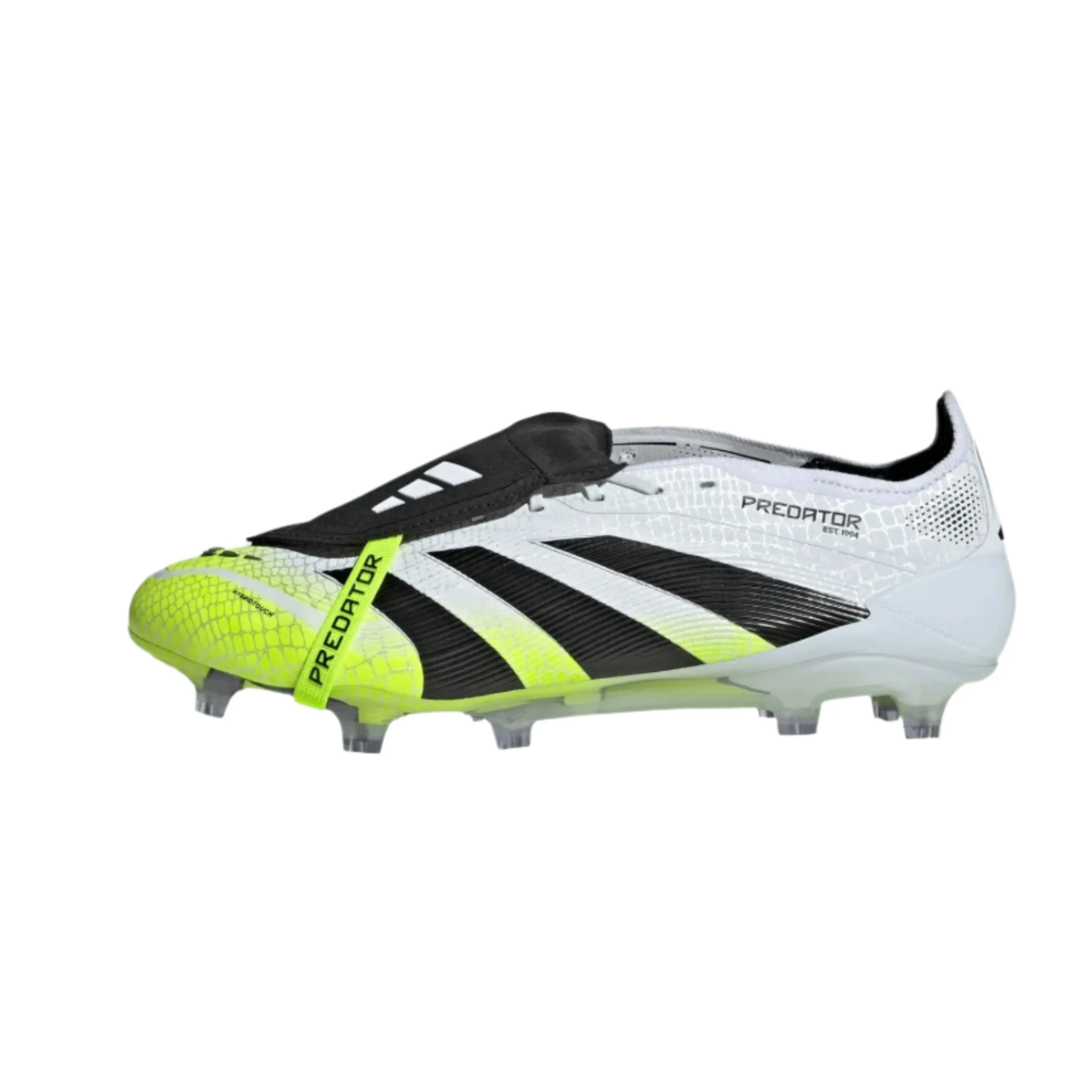 Speed Lace adidas Predator Elite Firm Ground Soccer Cleats (White/Black/Lucid Lemon)