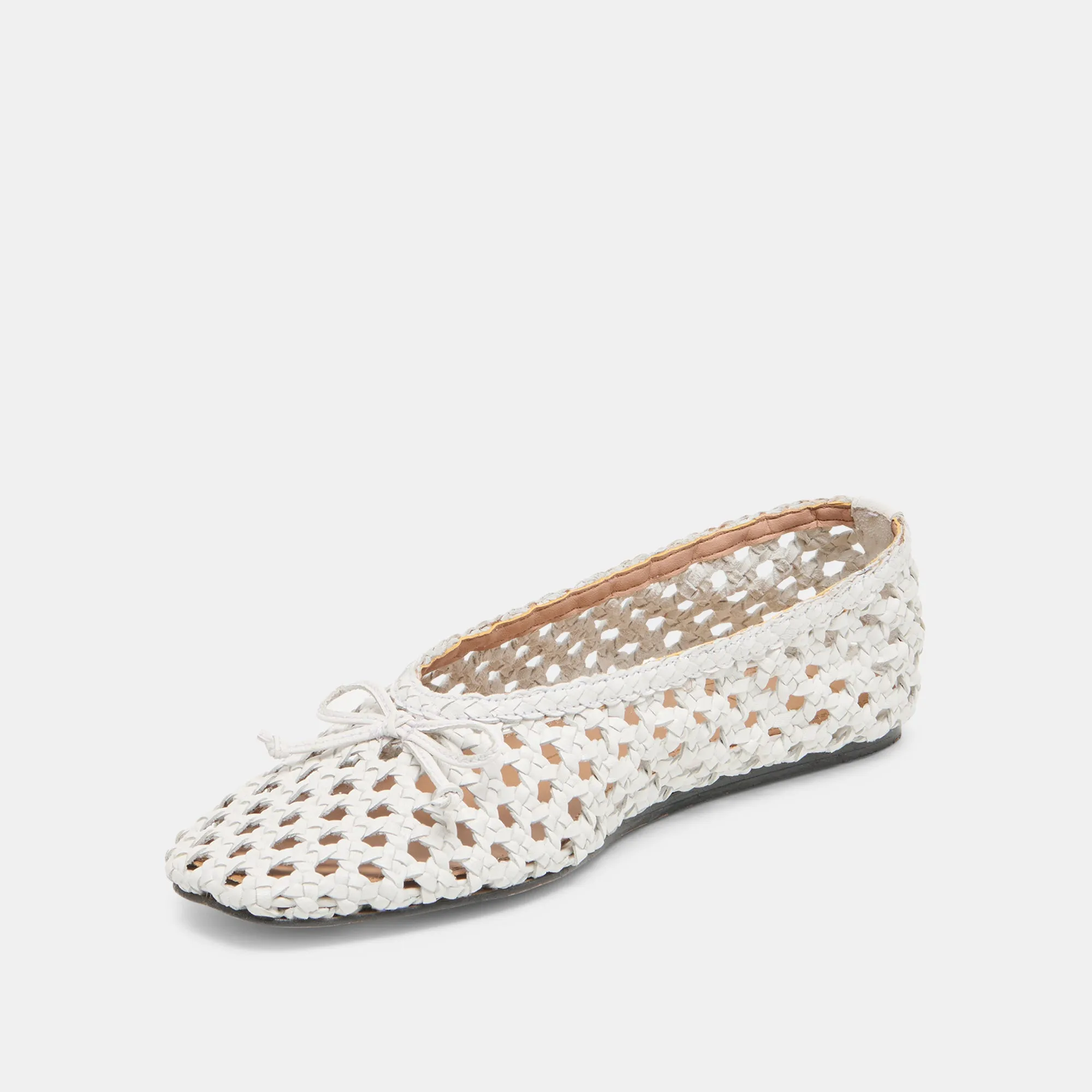 River Path Coast Glow EDDA BALLET FLATS BONE WOVEN LEATHER