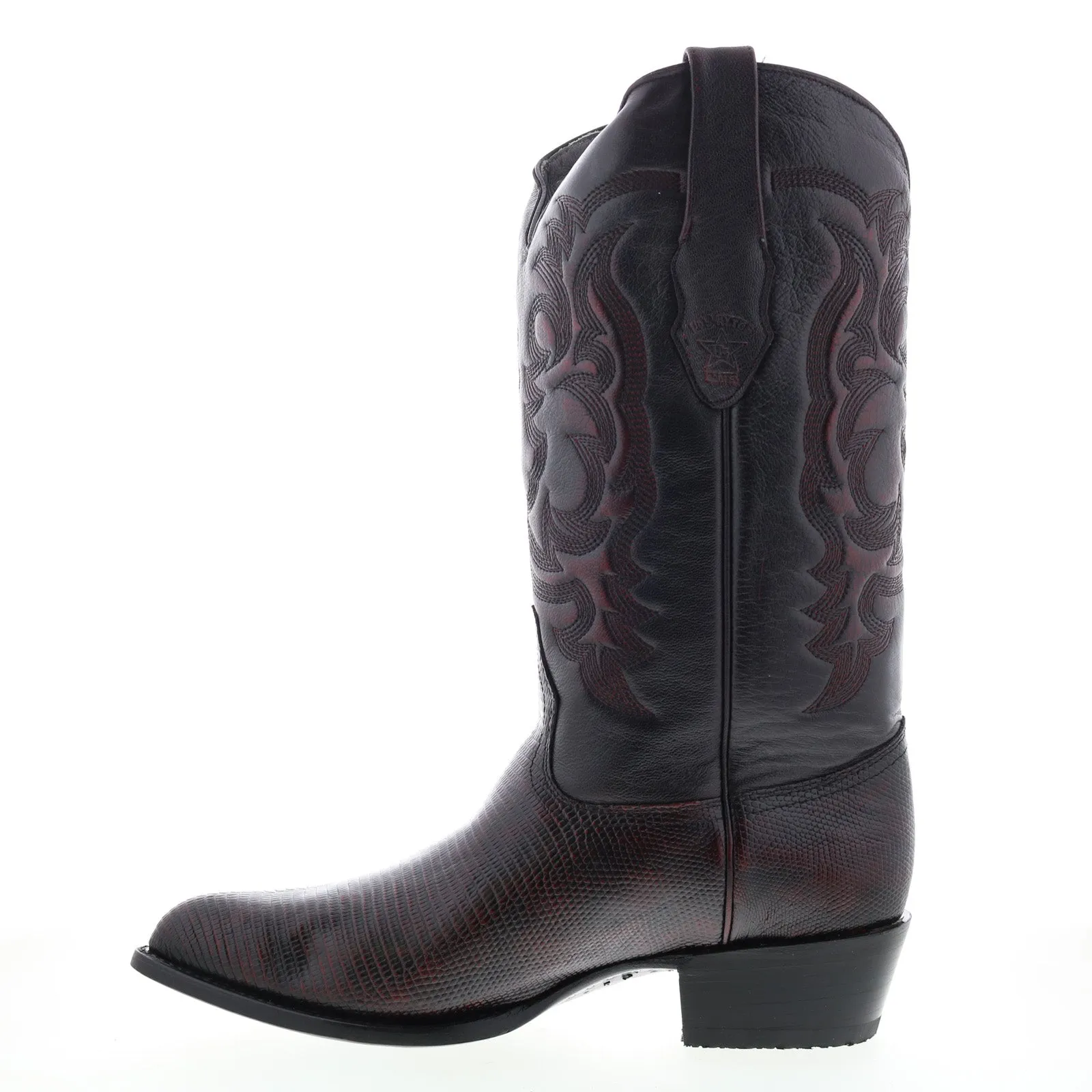 Los Altos J-Toe Ring Lizard 990618 Mens Burgundy Wide Cowboy Western Boots Good elasticity Easy Clean