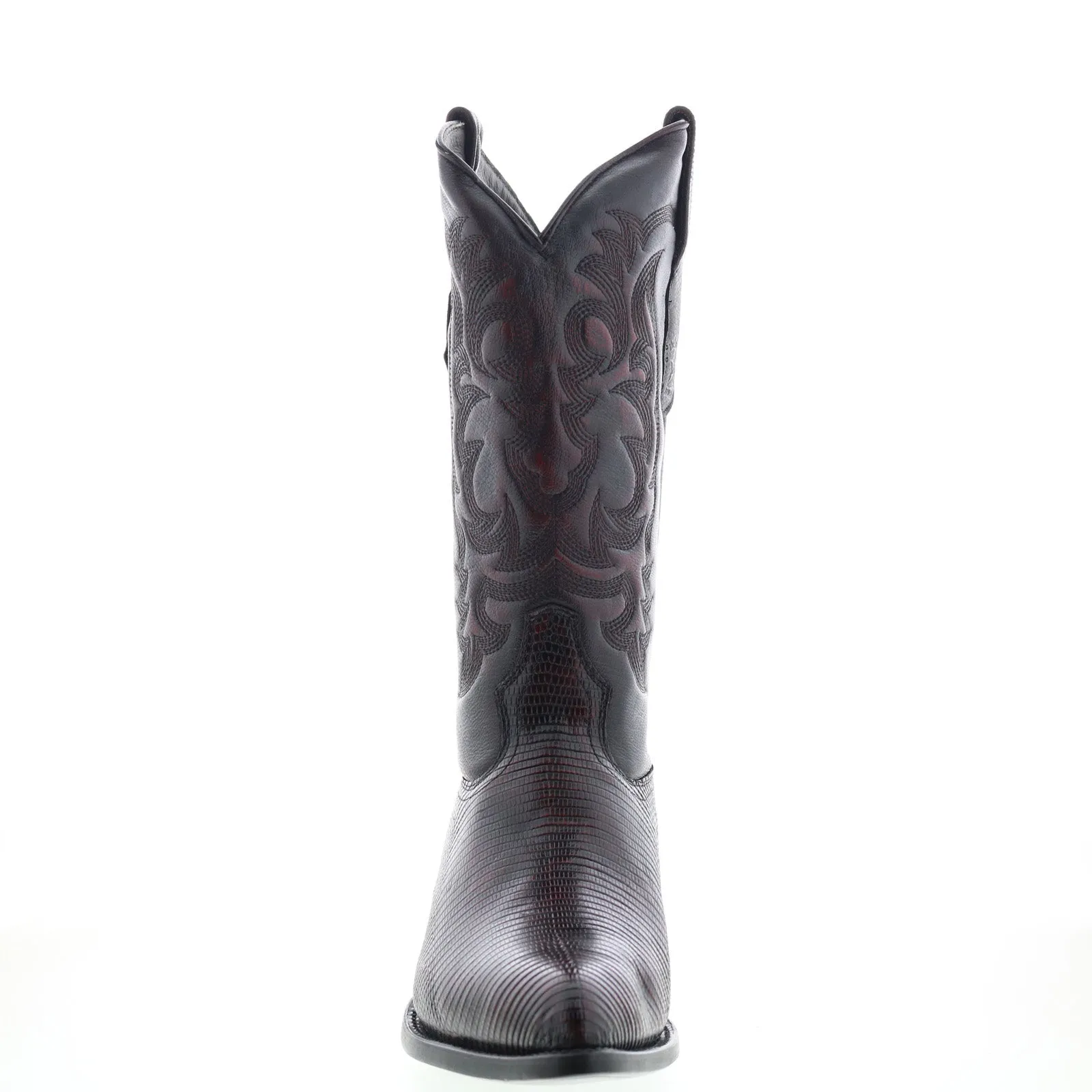 Los Altos J-Toe Ring Lizard 990618 Mens Burgundy Wide Cowboy Western Boots Daily Comfort