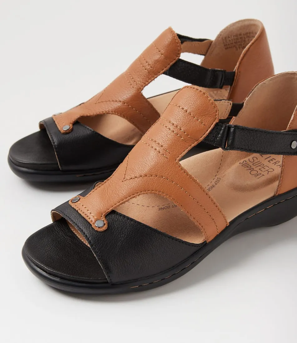 Summer Ready Heel Freedom ZIERA BACE BLACK DARK TAN