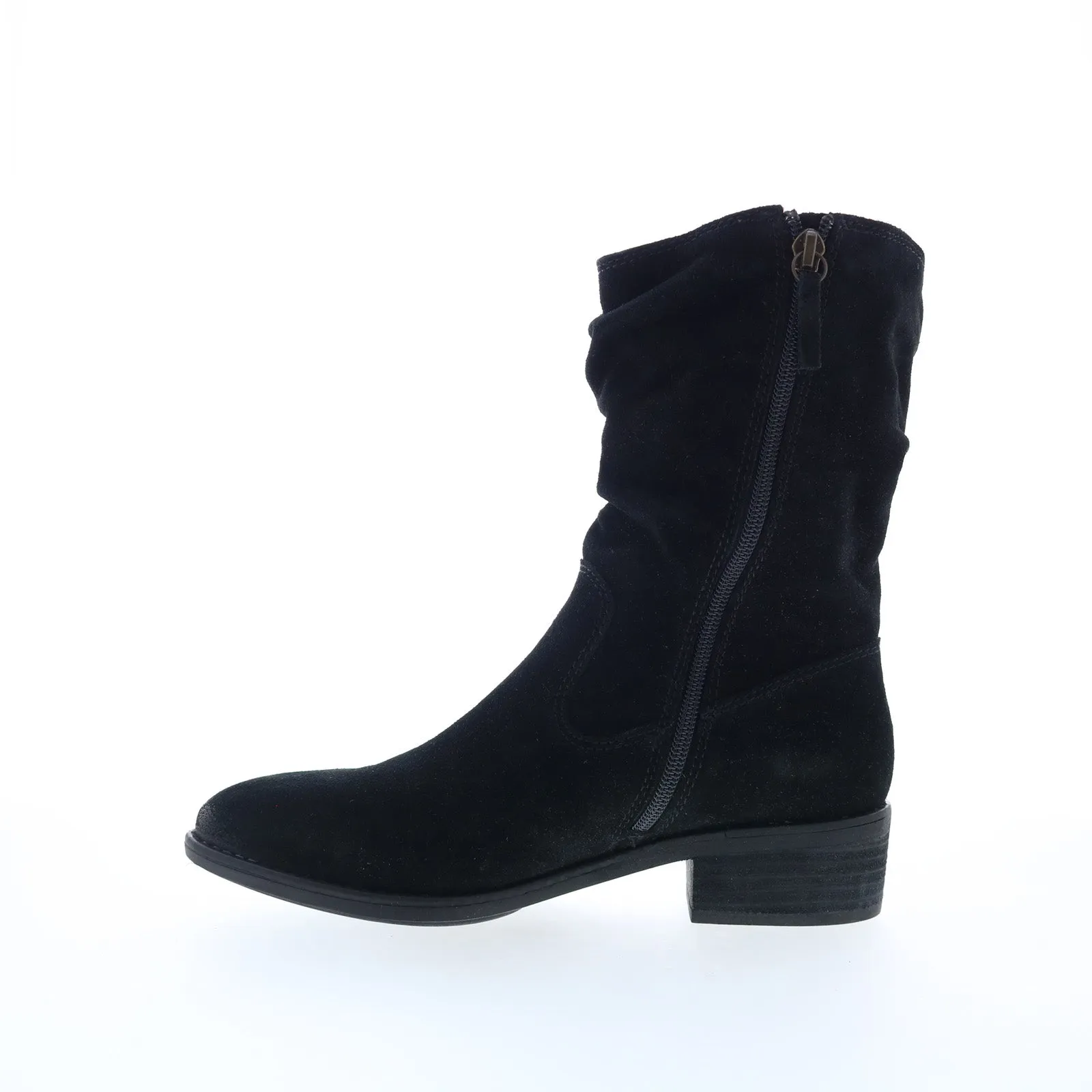 Comfortiva Chrysta CT0024201 Womens Black Suede Zipper Mid Calf Boots Durable Leather
