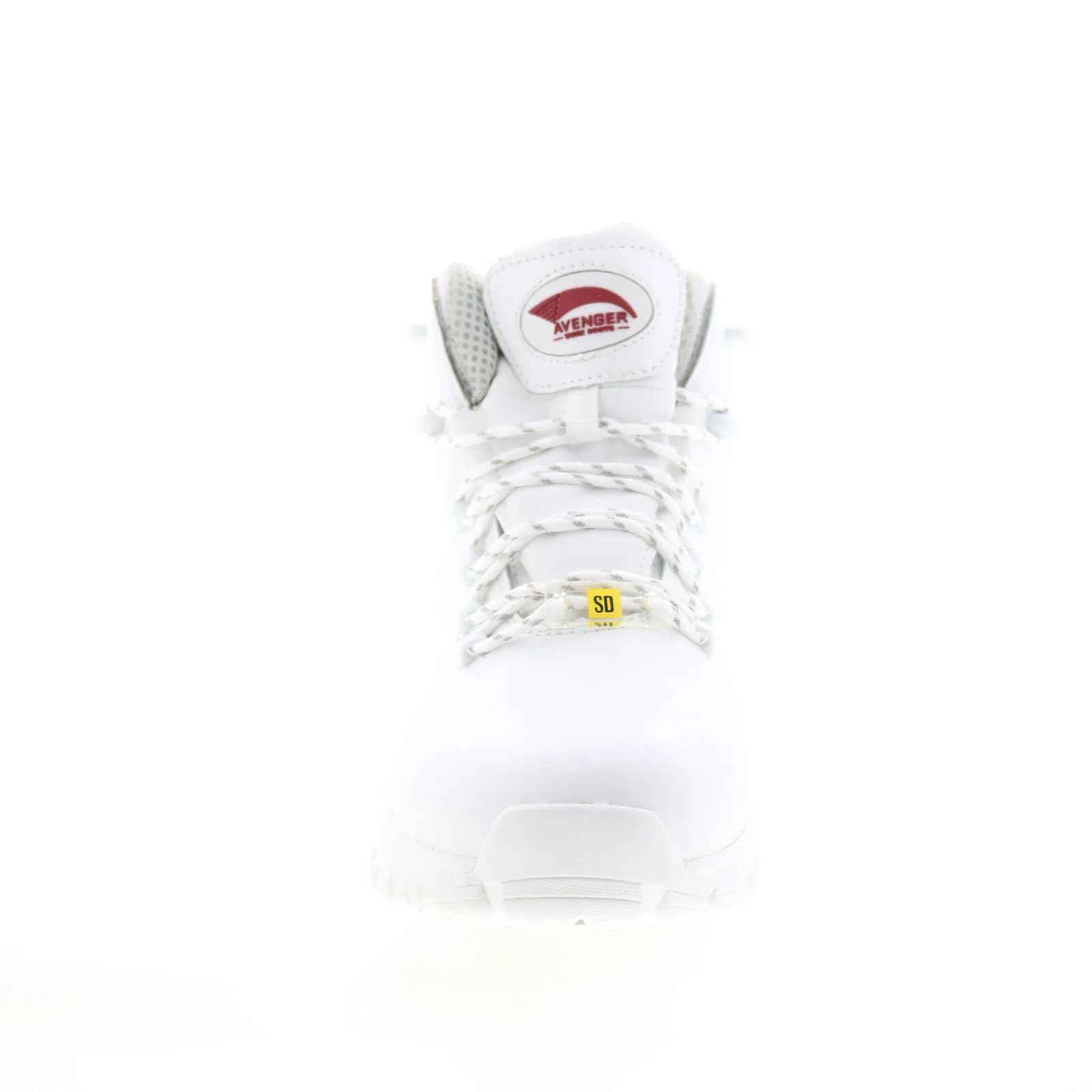 Avenger Flight Alloy Toe SD10 A7423 Mens White Leather Work Boots Mixed Textures