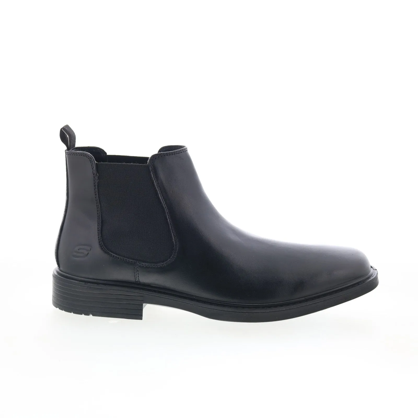 Skechers Miller Boris 205072 Mens Black Leather Slip On Chelsea Boots Freelancer Weekend Escape