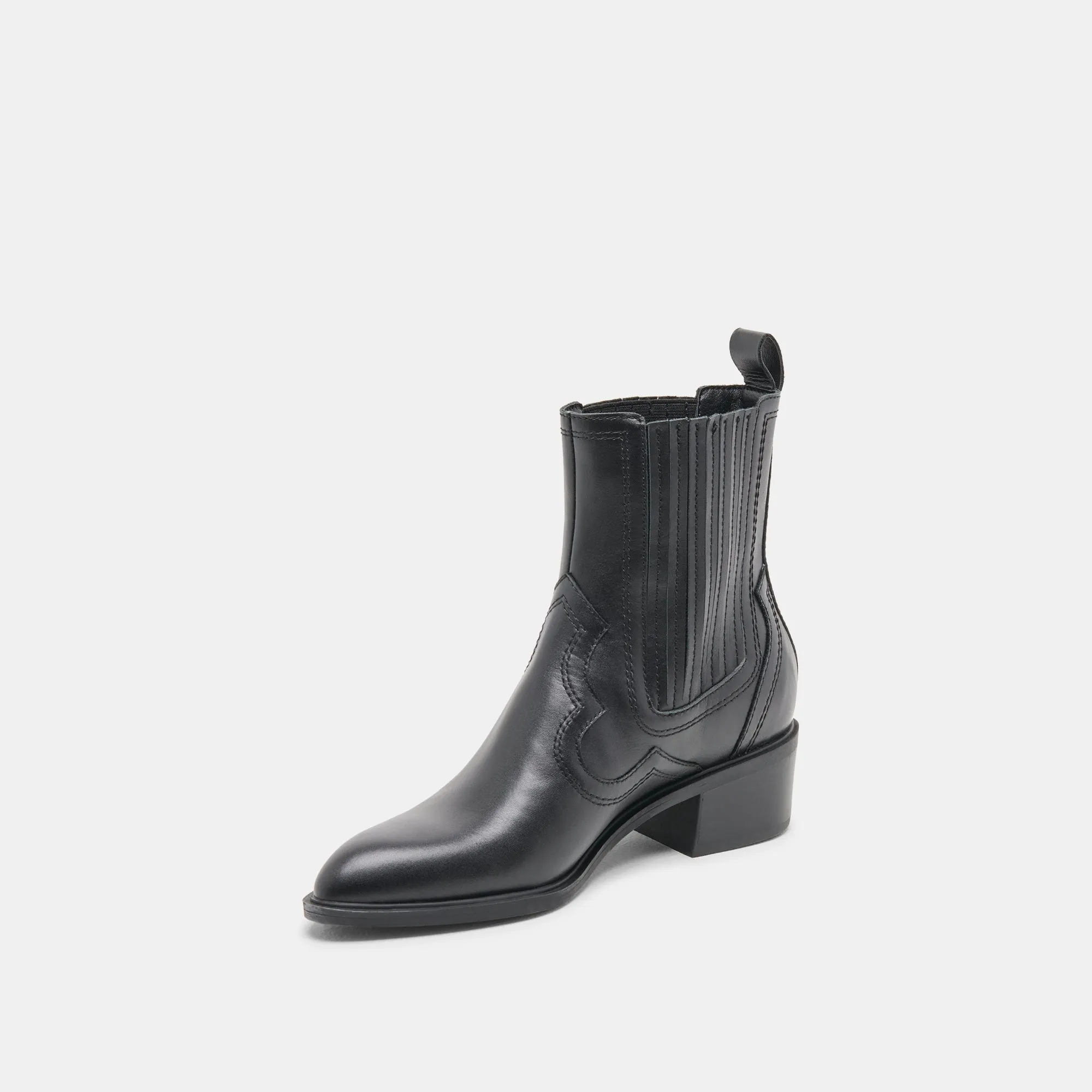 Flexible Mesh Lining BRYLEE H2O WIDE BOOTIES BLACK LEATHER