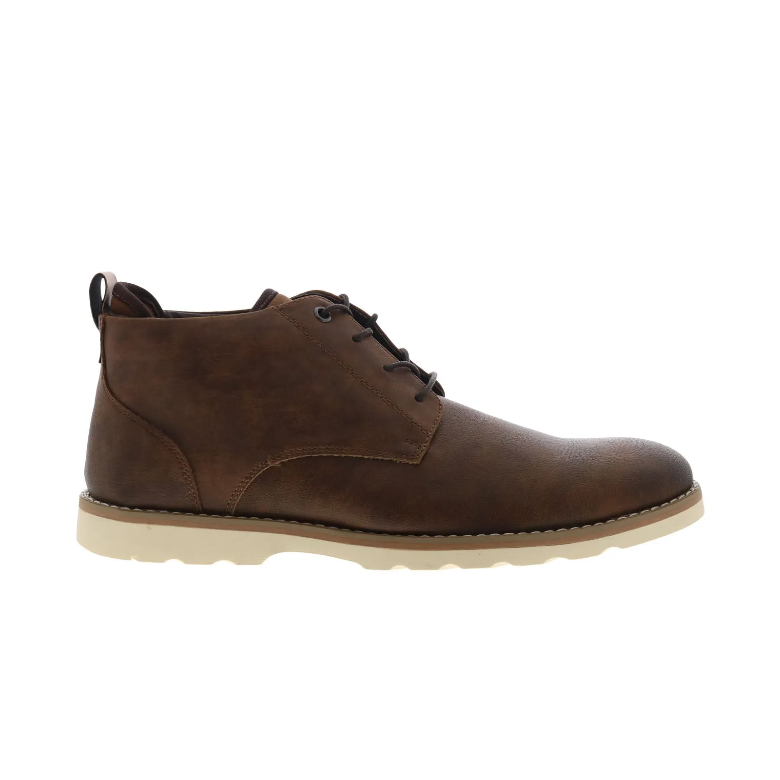 Steve Madden M-Brakon Mens Brown Leather Lace Up Chukkas Boots Minimal Design Soft Insole