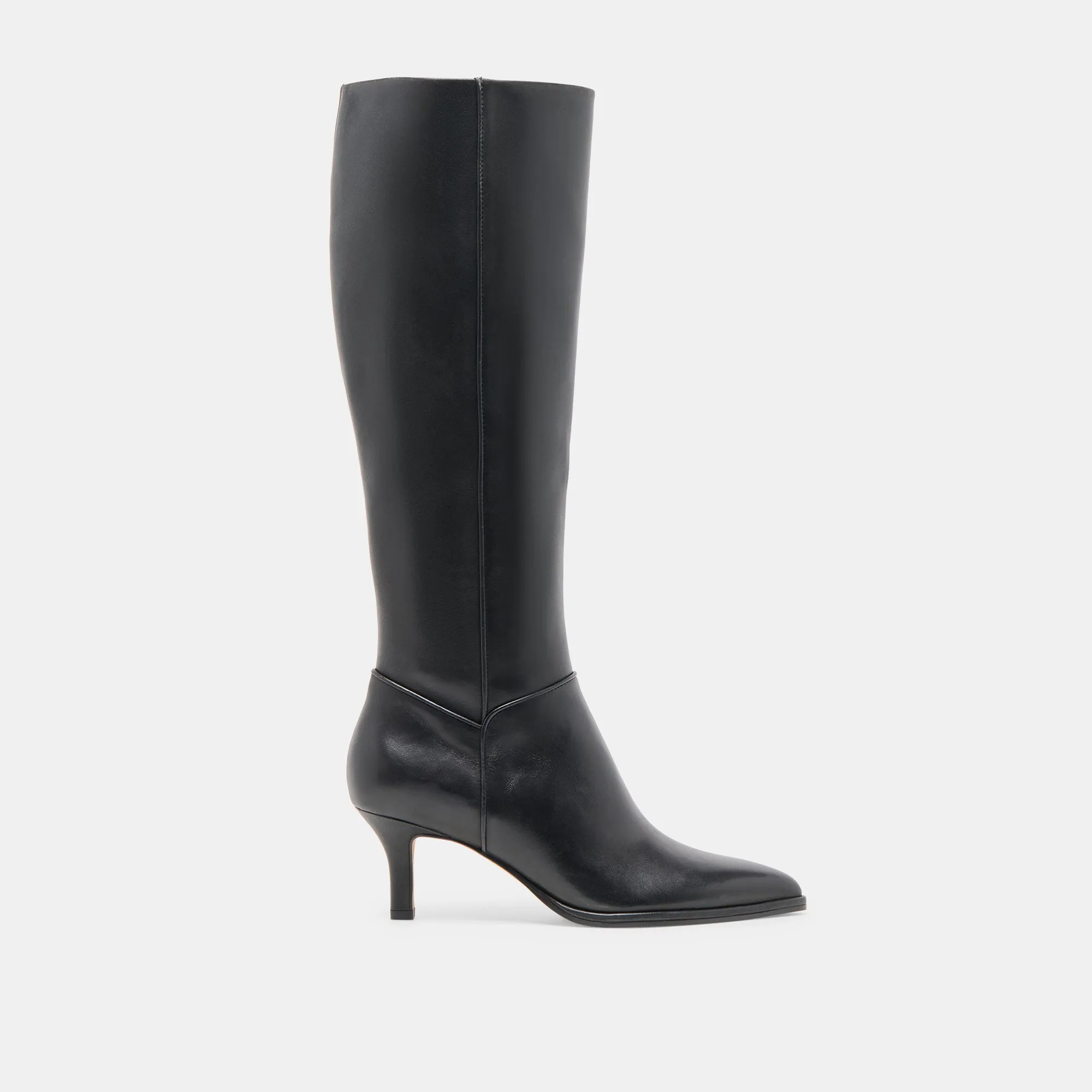 ALDY BOOTS BLACK LEATHER Elastic Cuff Anti-Slip Function