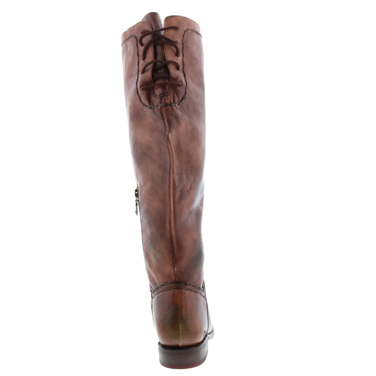 Bed Stu Manchester S F321138 Womens Brown Leather Zipper Knee High Boots Secure Strap