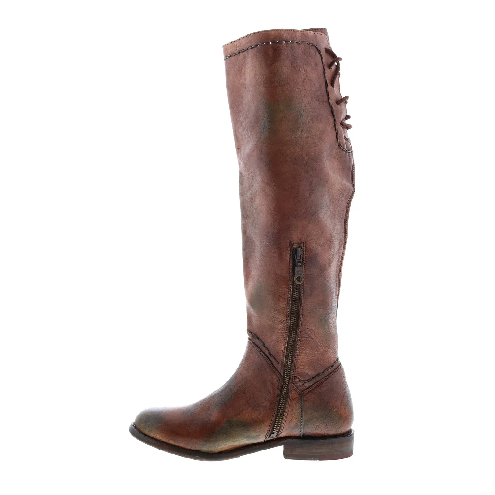 Comfortable fit Bed Stu Manchester S F321138 Womens Brown Leather Zipper Knee High Boots