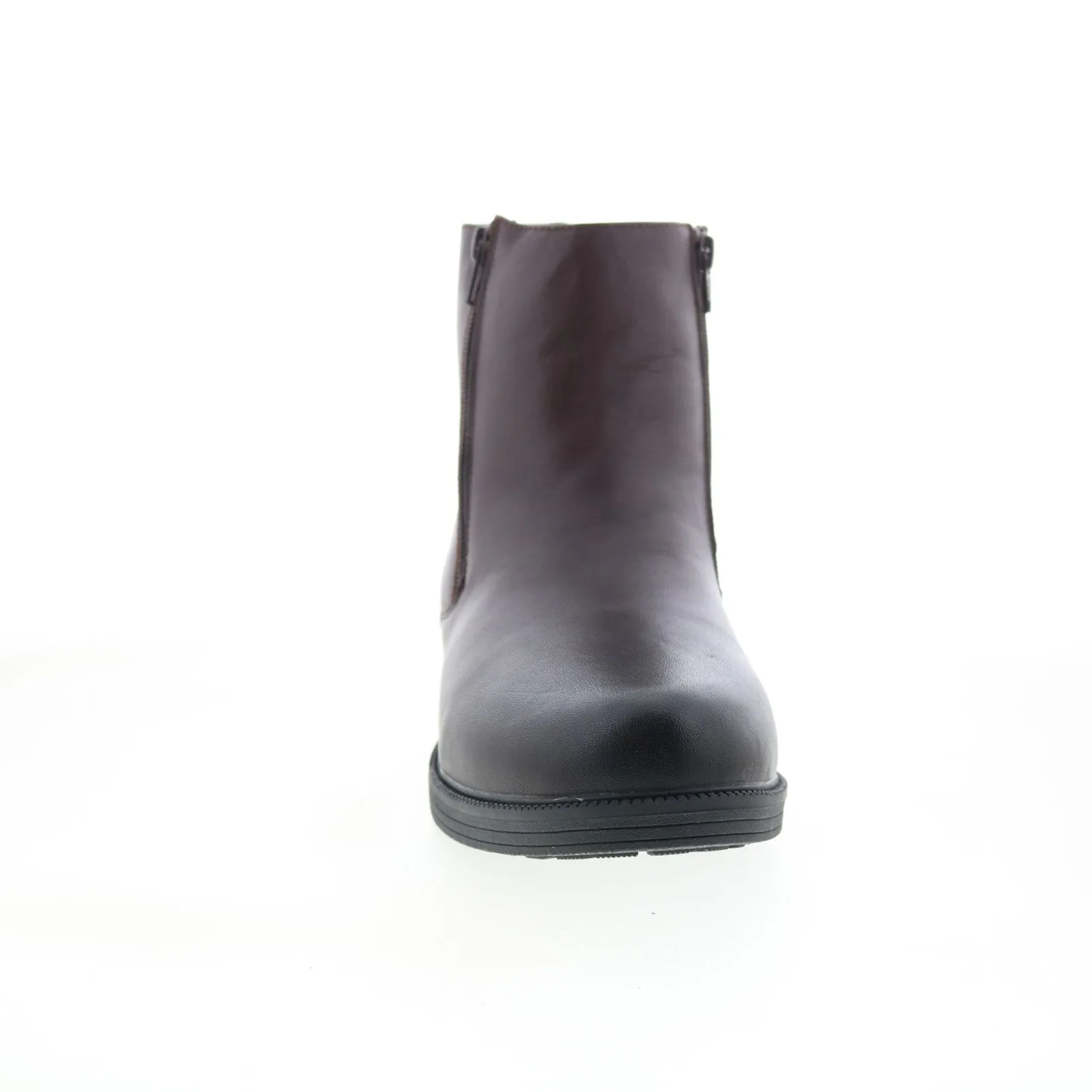 Propet Troy MBA005LBR Mens Brown Leather Zipper Casual Dress Boots Functional Fit
