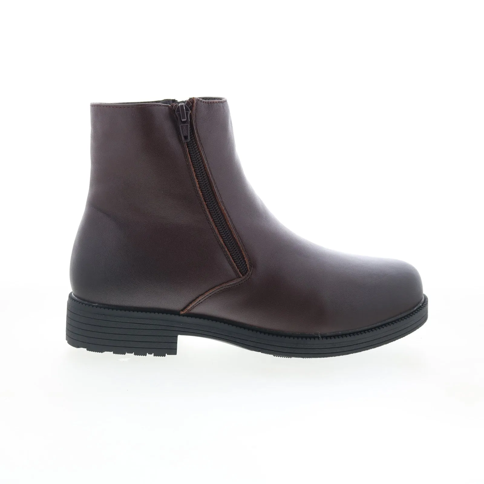 Freelancer Propet Troy MBA005LBR Mens Brown Leather Zipper Casual Dress Boots