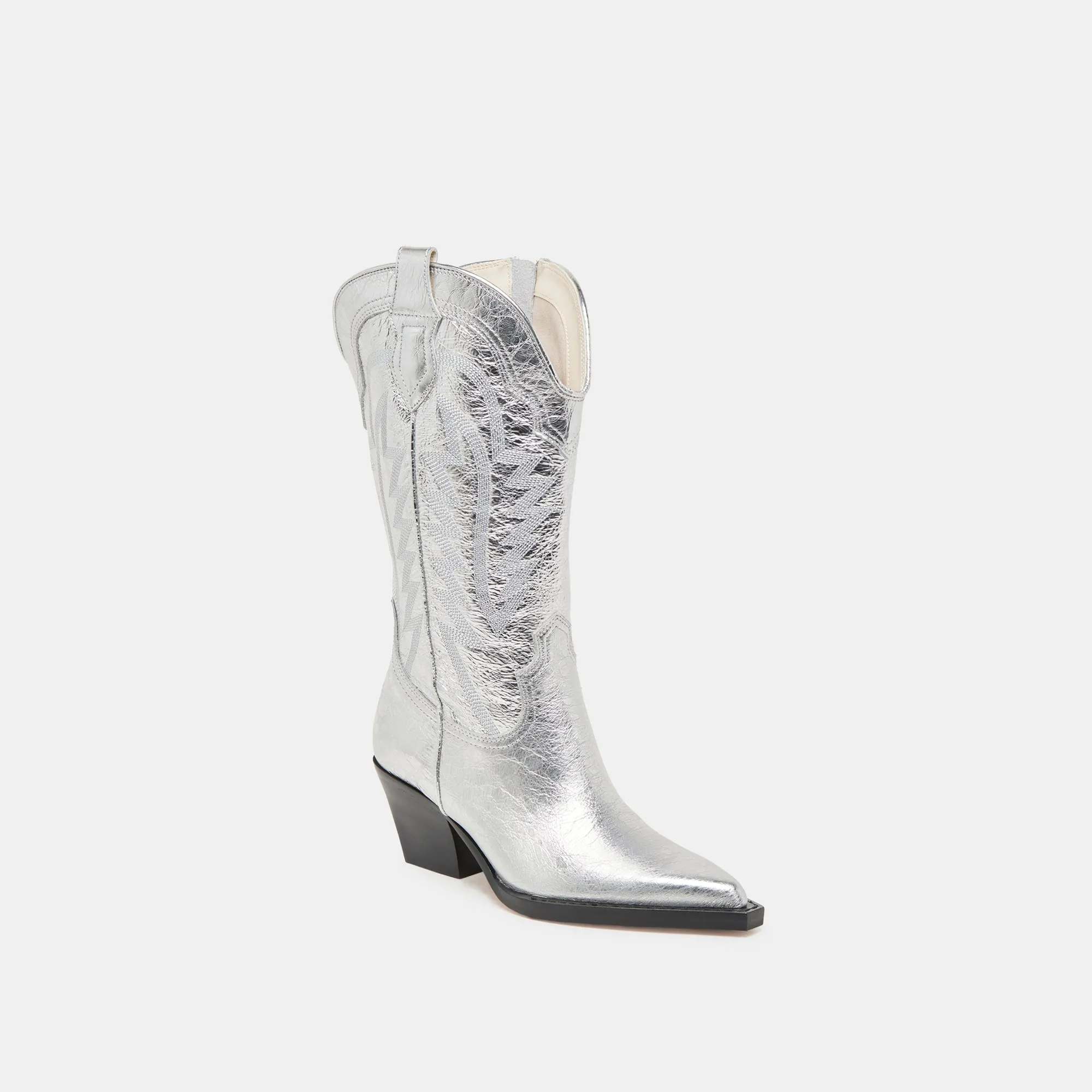 Outdoor Exploration RYLAND EXTRA WIDE CALF BOOTS SILVER DISTRESSED LEATHER