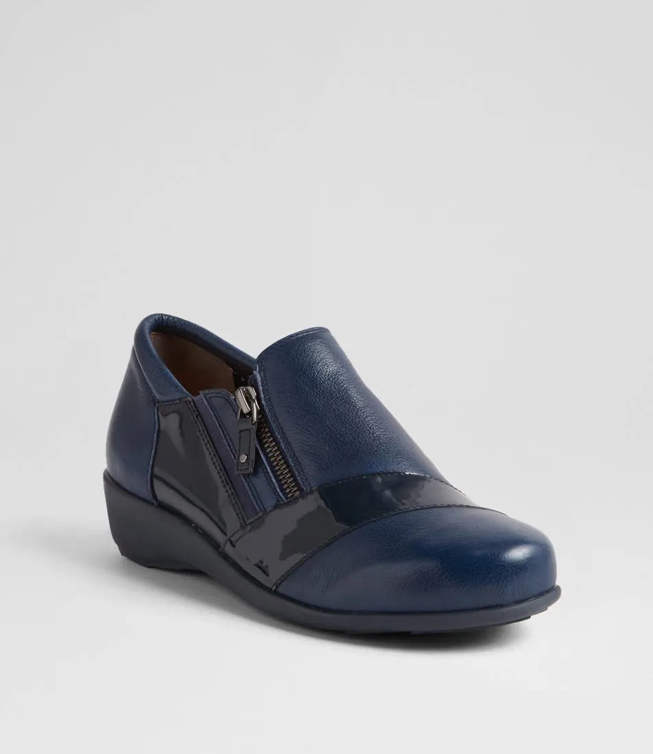 Foot Ease ZIERA SAGE NAVY PATENT
