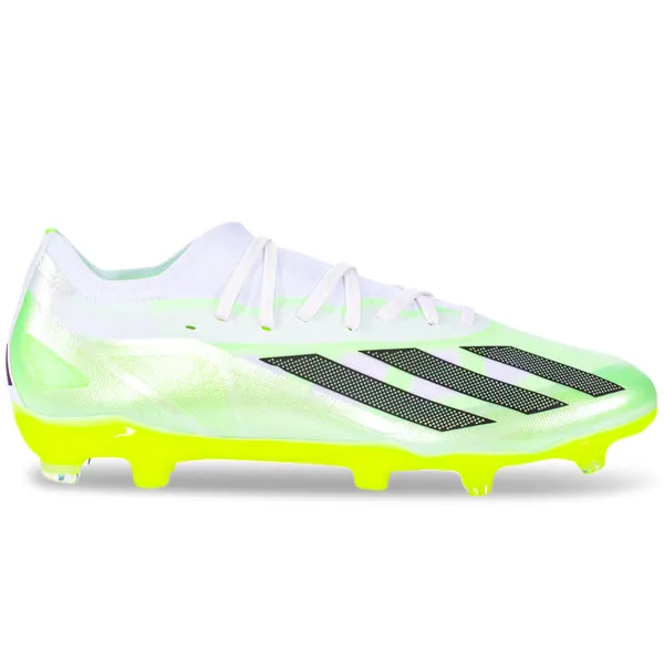 adidas X Crazyfast.2 Firm Ground Soccer Cleats (White/Core Black/Lucid Lemon) Attack Mode