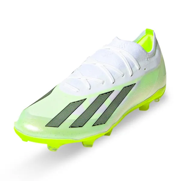 Training Fit Adult Match adidas X Crazyfast.2 Firm Ground Soccer Cleats (White/Core Black/Lucid Lemon)
