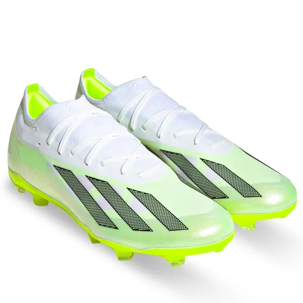 Indoor Game adidas X Crazyfast.2 Firm Ground Soccer Cleats (White/Core Black/Lucid Lemon)