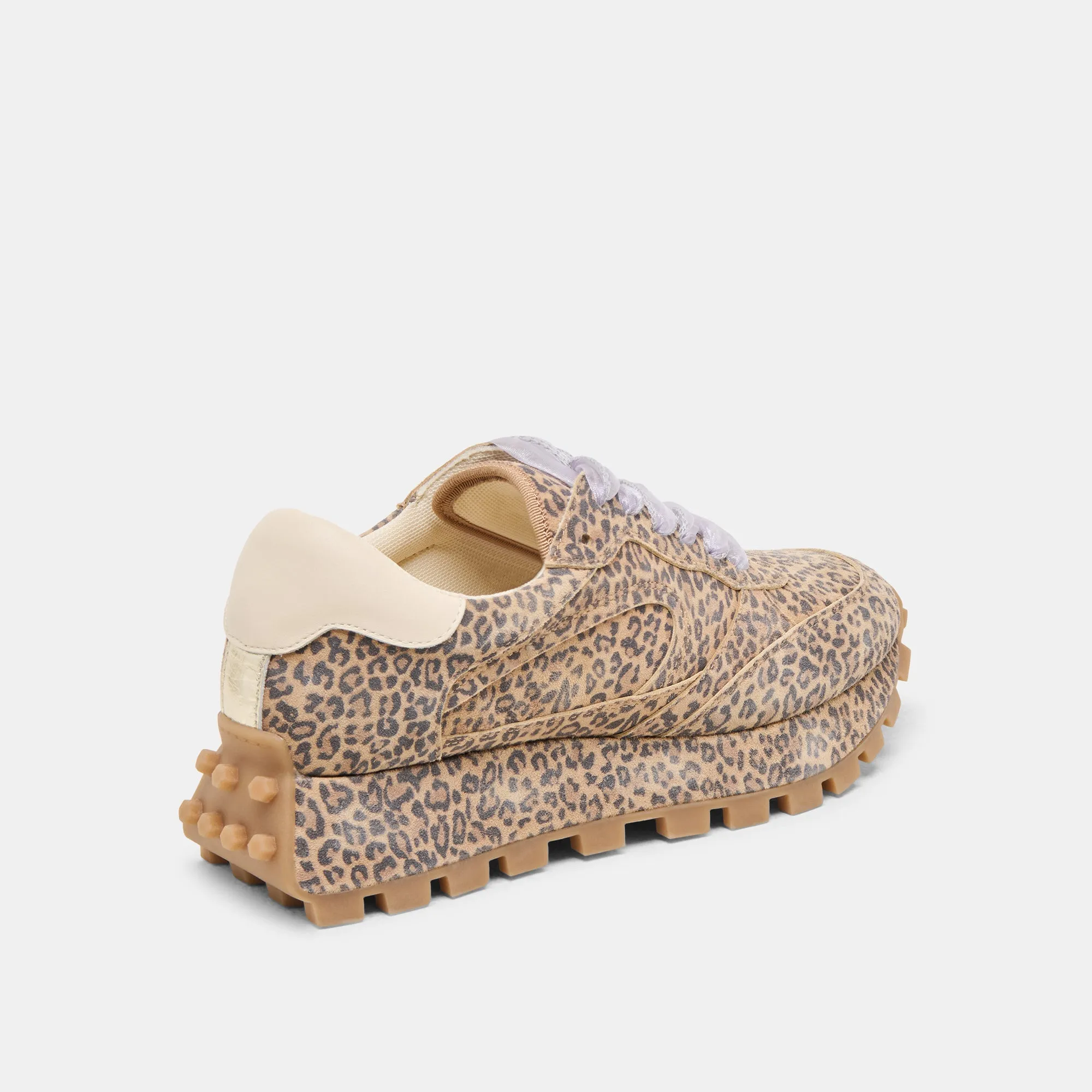 TRICIA SNEAKERS TAN LEOPARD PRINTED SUEDE Ultra-soft performance Core Runner