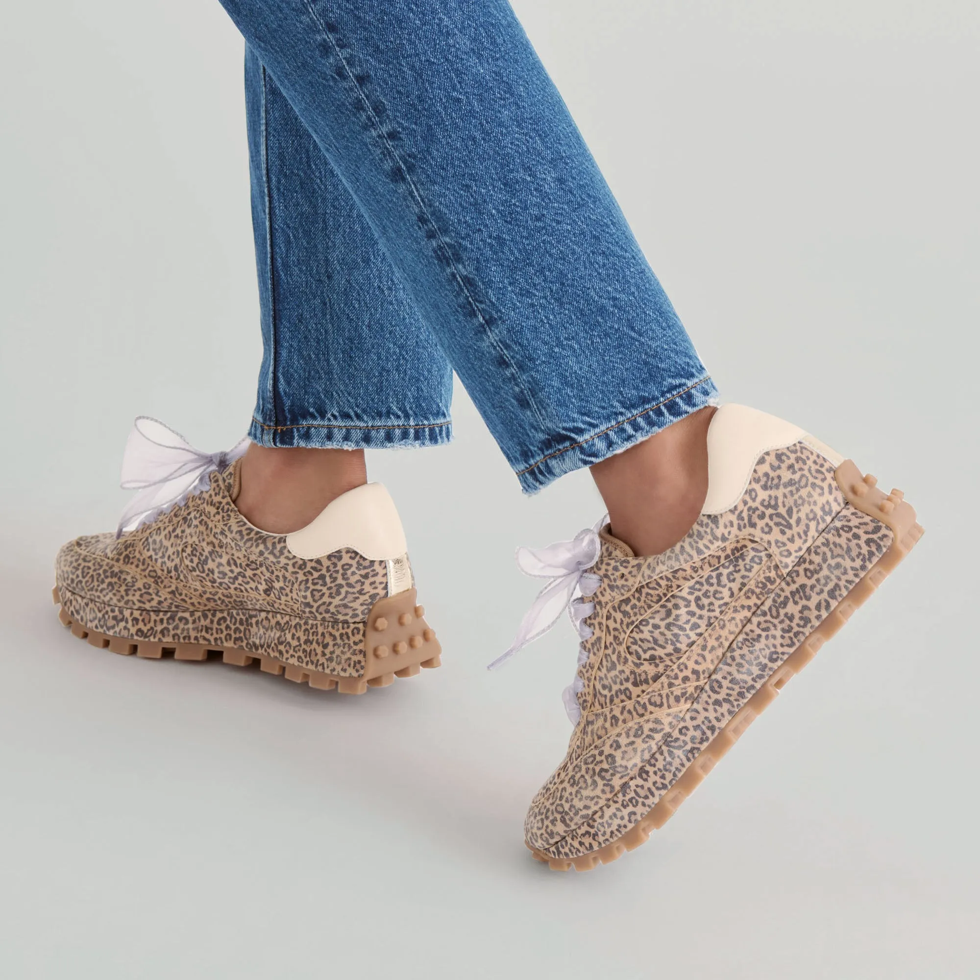 TRICIA SNEAKERS TAN LEOPARD PRINTED SUEDE Sculpted wear Sculpted comfort