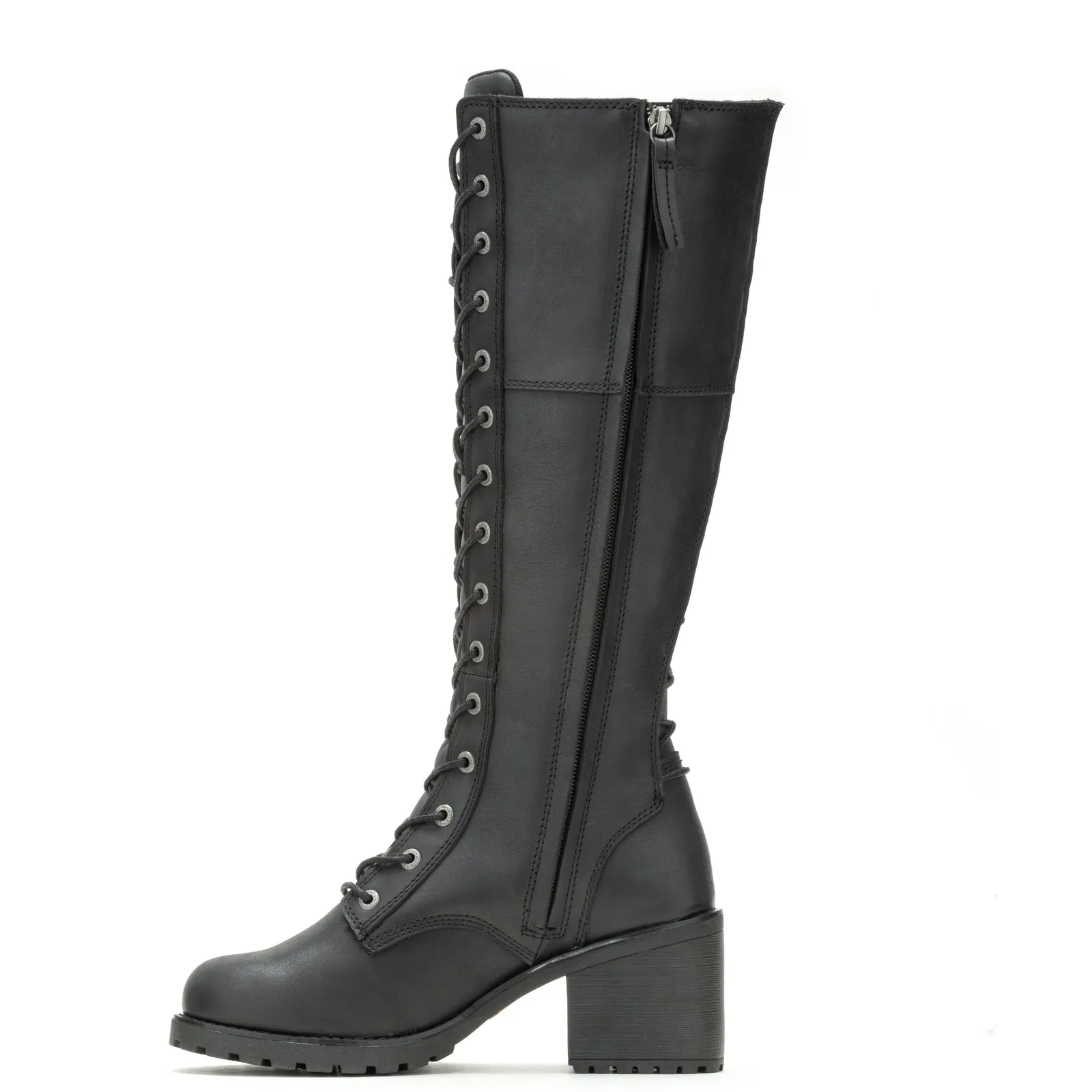 Harley-Davidson Aldona 14" Lace D87270 Womens Black Leather Motorcycle Boots Superior Design