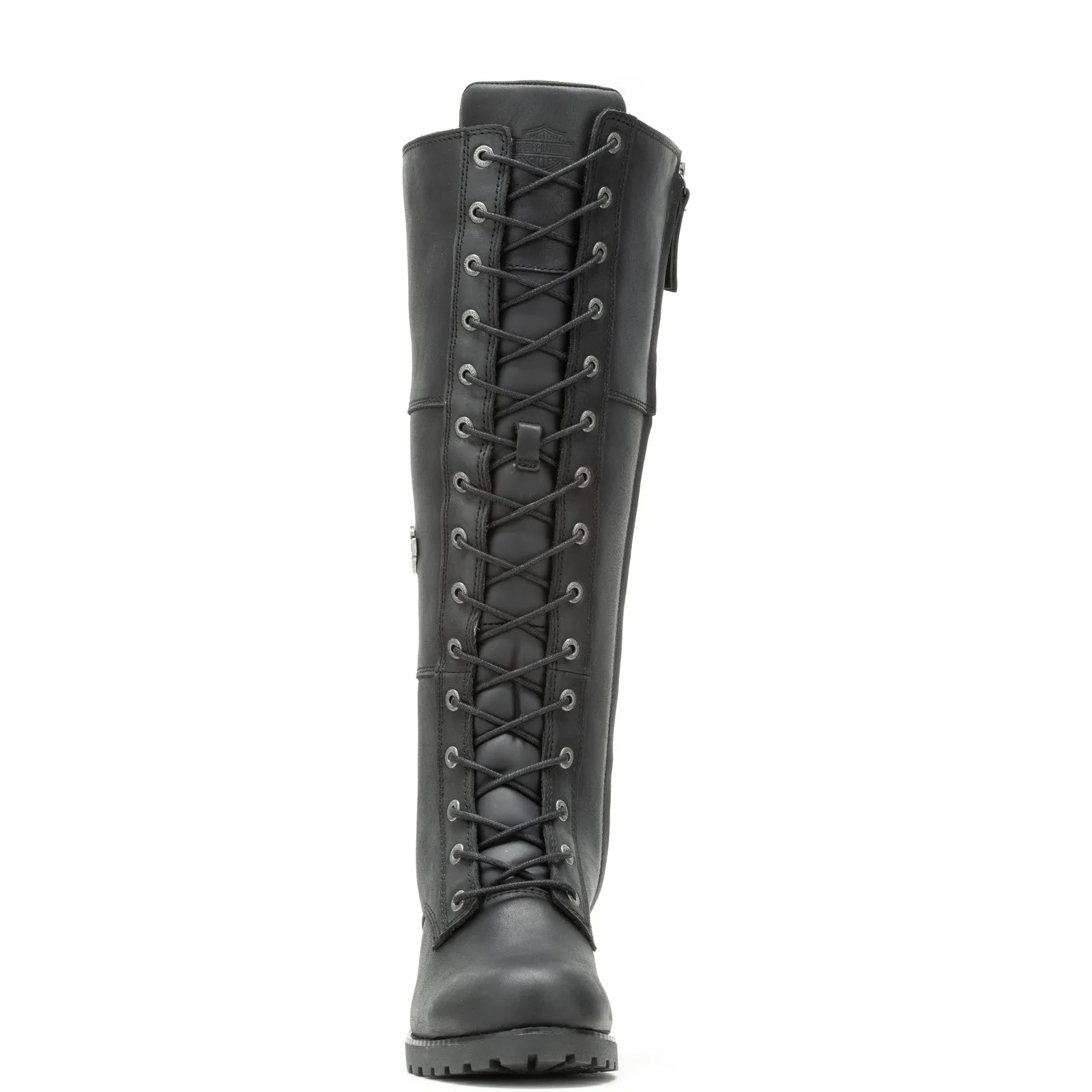 Lightweight Wear High-traction Harley-Davidson Aldona 14" Lace D87270 Womens Black Leather Motorcycle Boots