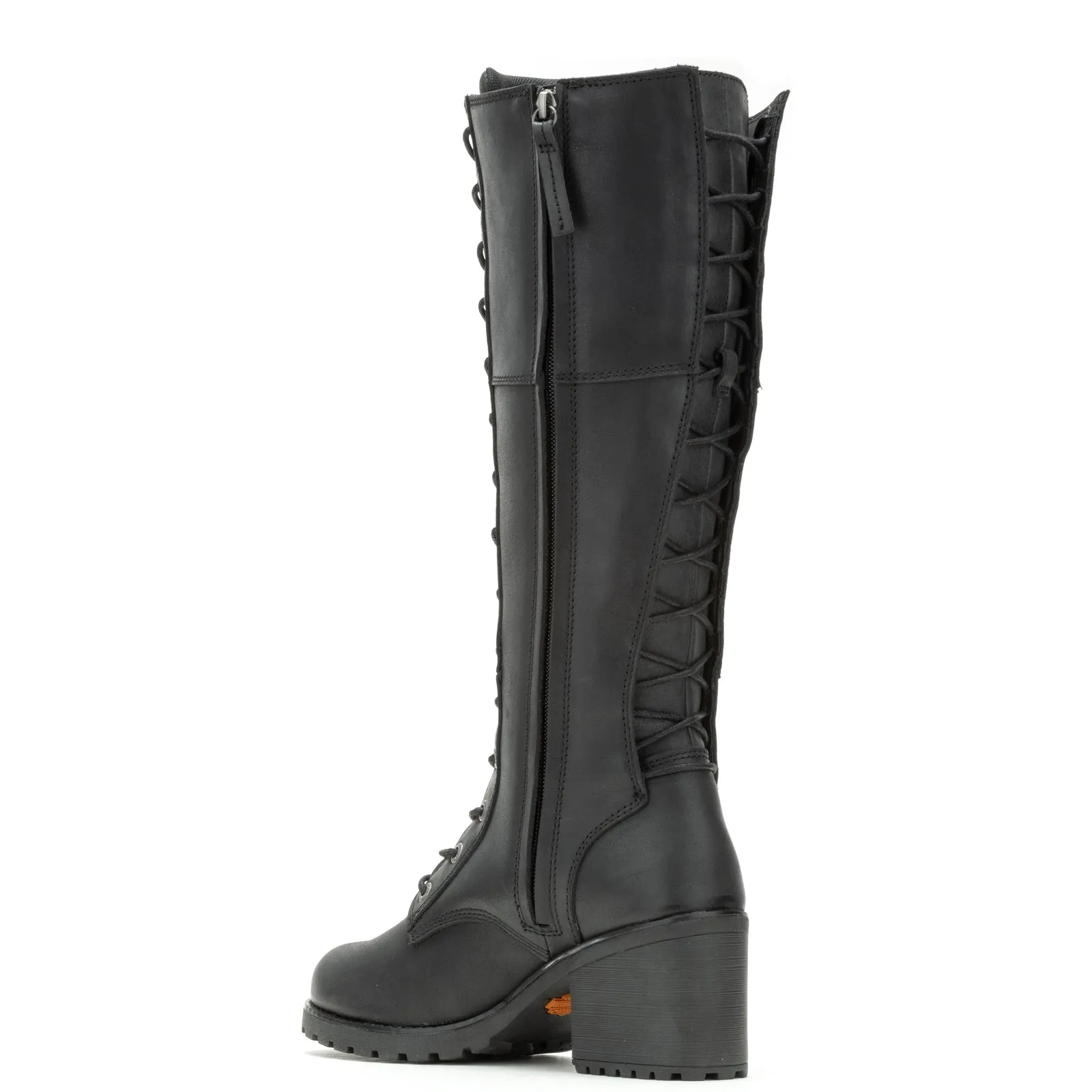 Harley-Davidson Aldona 14" Lace D87270 Womens Black Leather Motorcycle Boots Outdoor Performance Washable