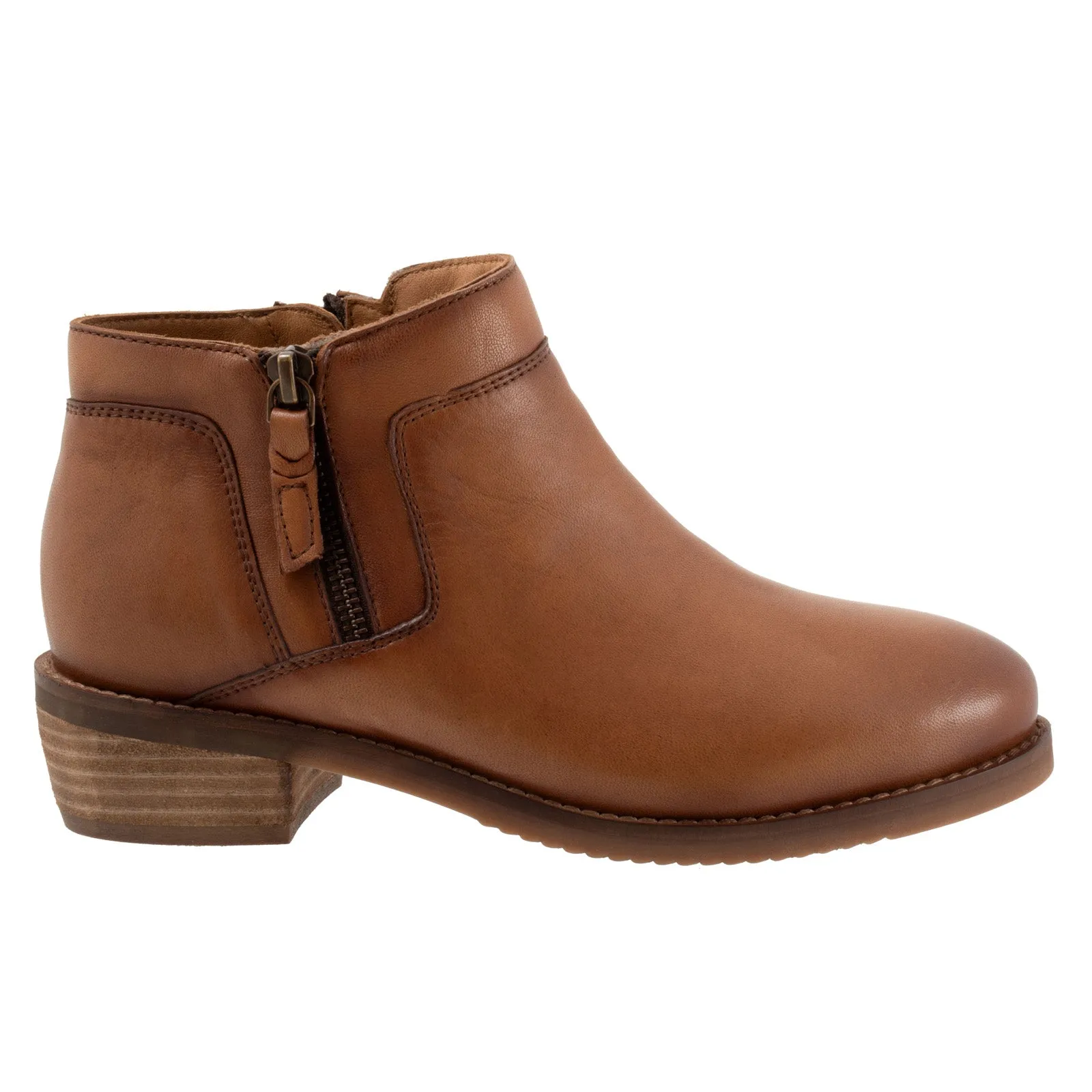 Stable Structure Supportive Build Softwalk Rubi S2157-215 Womens Brown Leather Ankle & Booties Boots