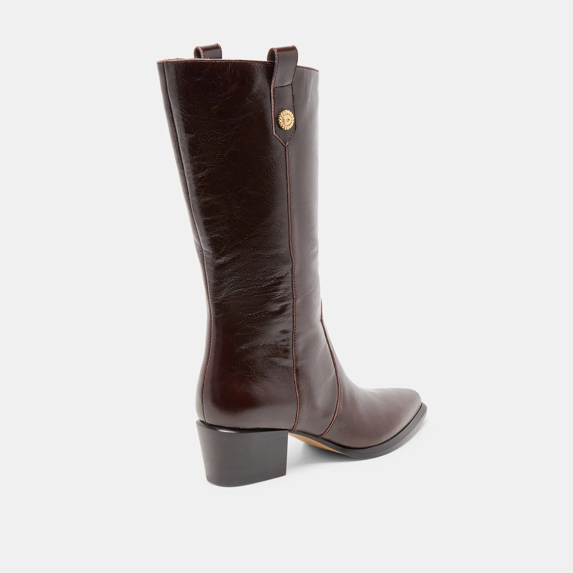 Workwear Style Eva Midsole VERN WIDE CALF BOOTS CHOCOLATE LEATHER