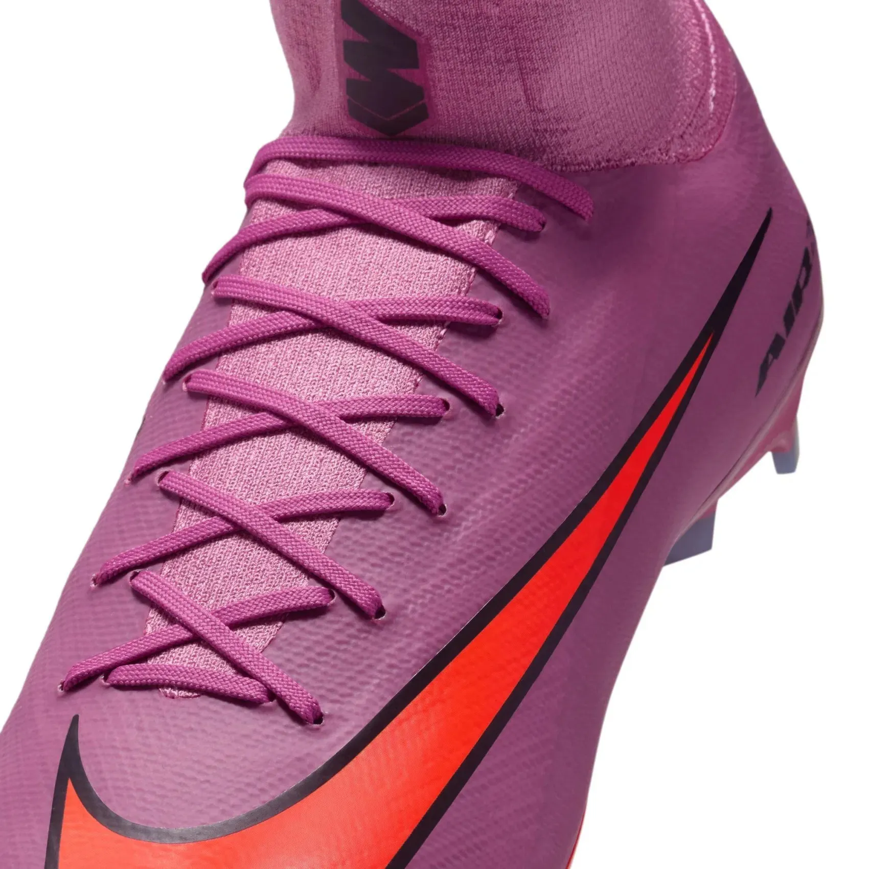 Nike Zoom Superfly 10 Pro Firm Ground Soccer Cleats (Magic Flamingo/Black/Total Crimson) Elastic Collar