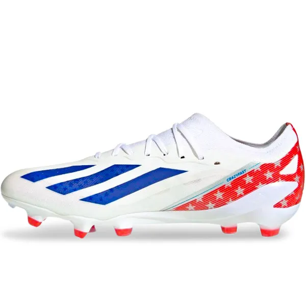 adidas Crazyfast USA.1 FG Soccer Cleats (White/Power Blue) Breath Zone Comfort Shell