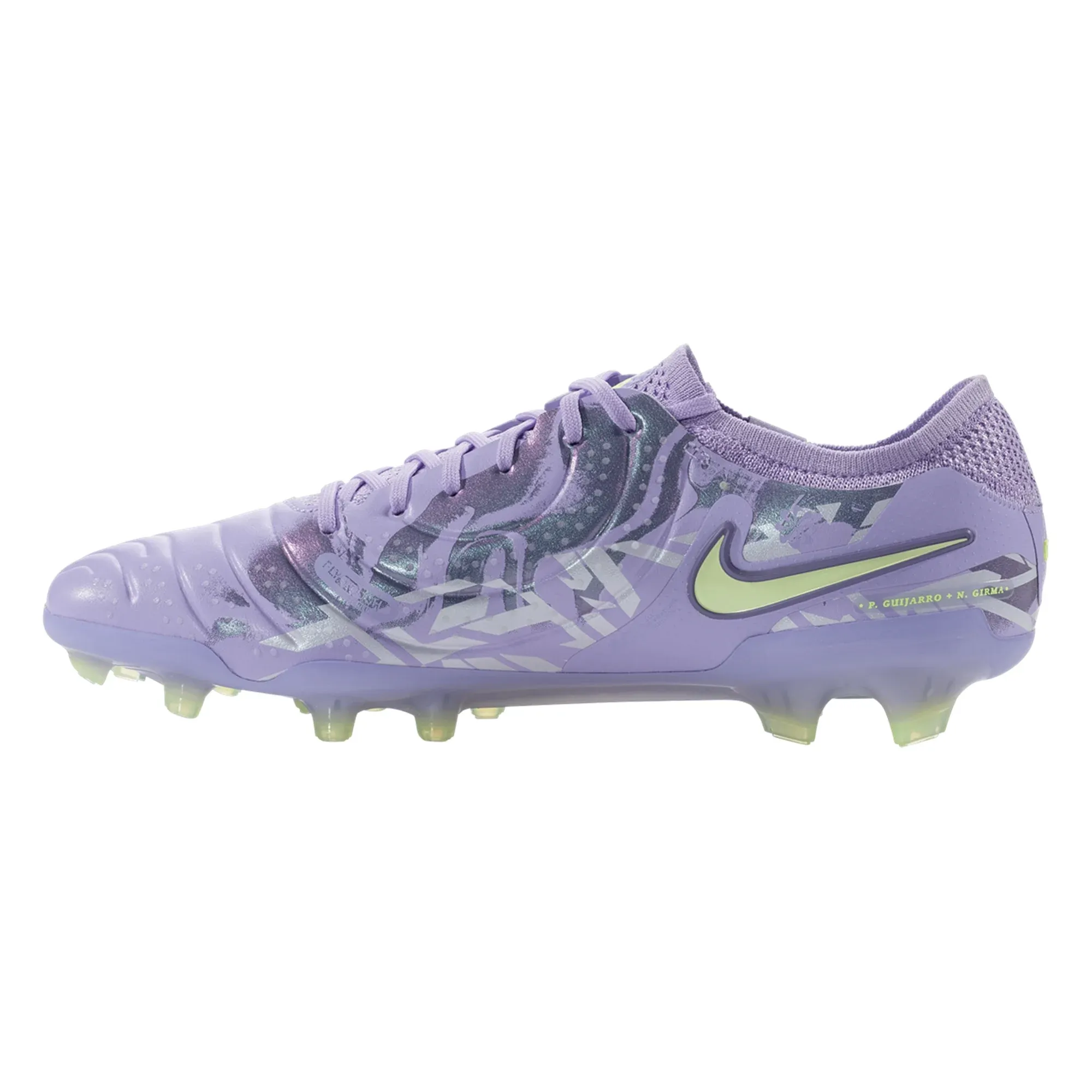 Nike United Legend 10 Elite FG Soccer Cleats (Purple Agate/Barely Volt) Multi Surface