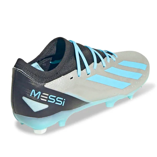 adidas X Crazyfast.3 Messi Firm Ground Soccer Cleats (Silver Metallic/Bliss Blue) Turning Agility